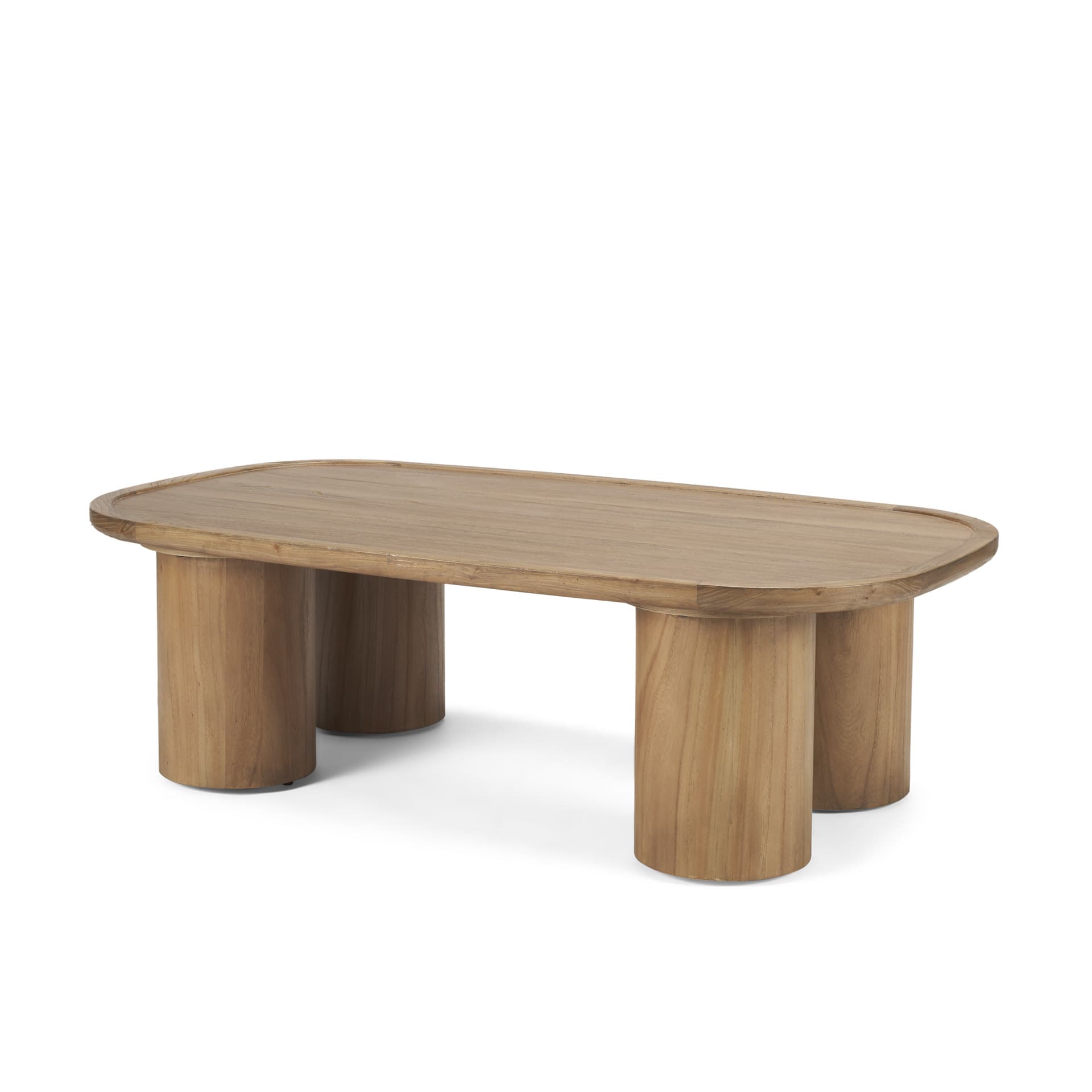 Tavi Rectangular Natural Brown w/ Column Legs Coffee Table — product photograph