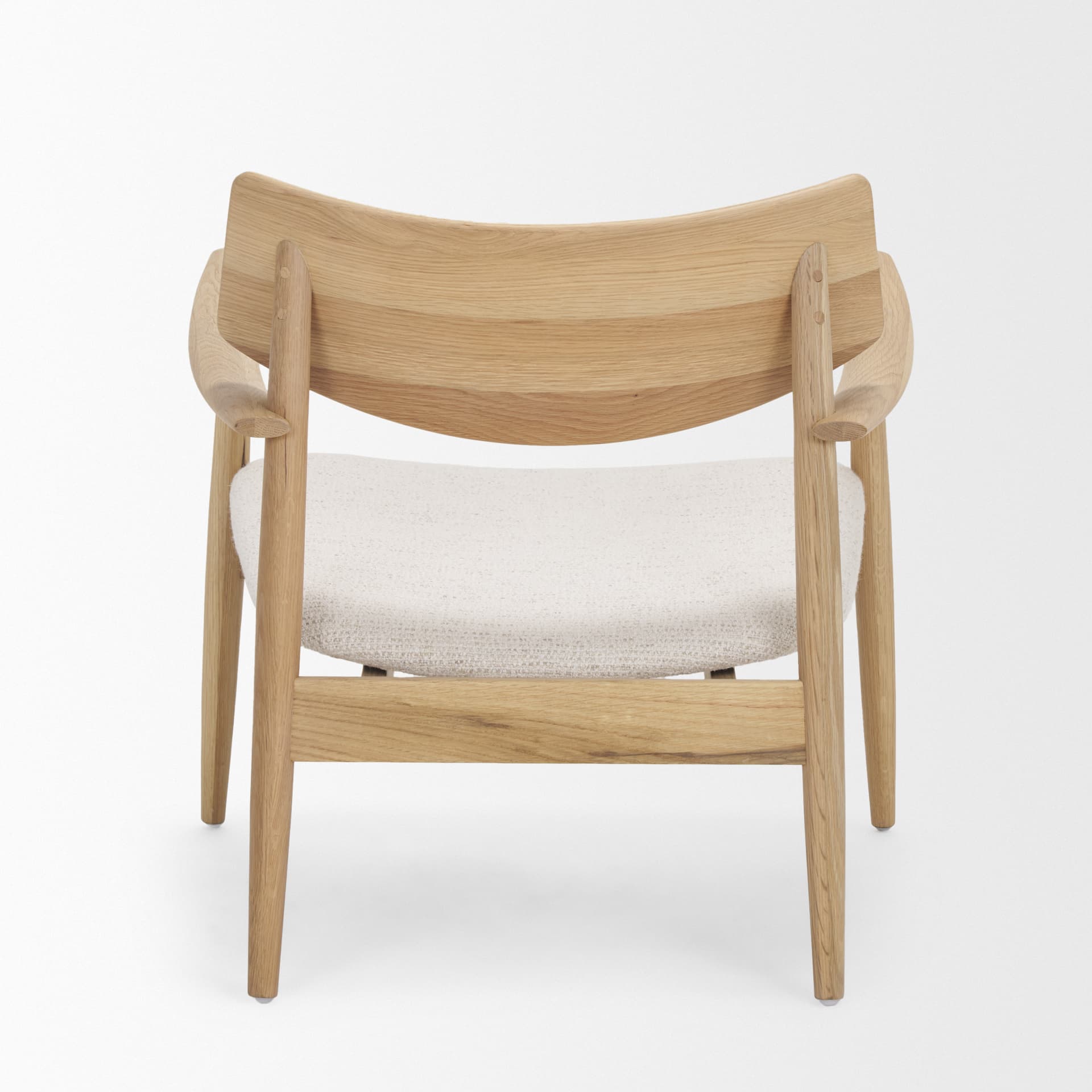 Haggen Light Brown Oak Wood w/ Cream Fabric Accent Chair — product photograph