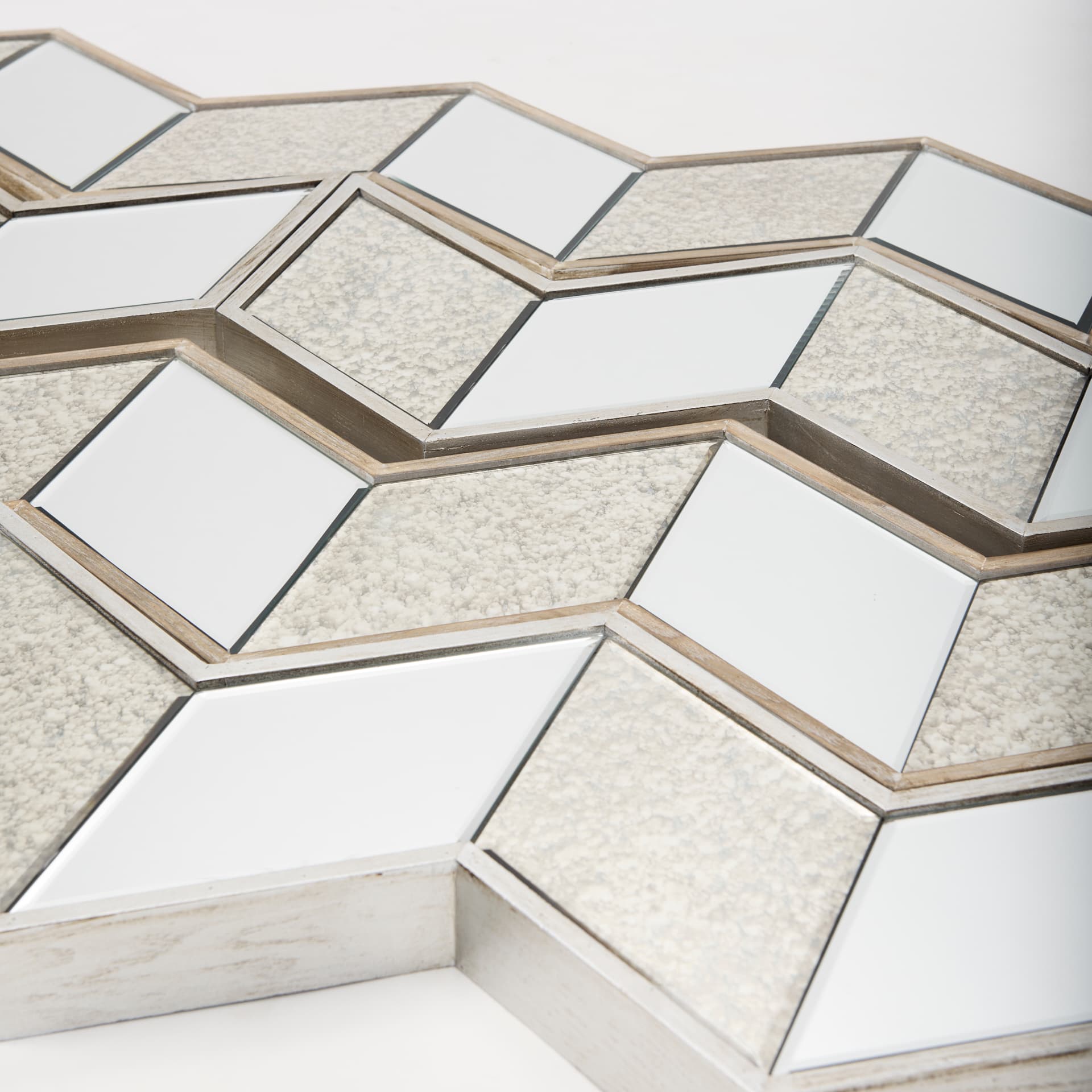Cheveronna 36x12 Light Brown Wood Frame Mirror — product photograph