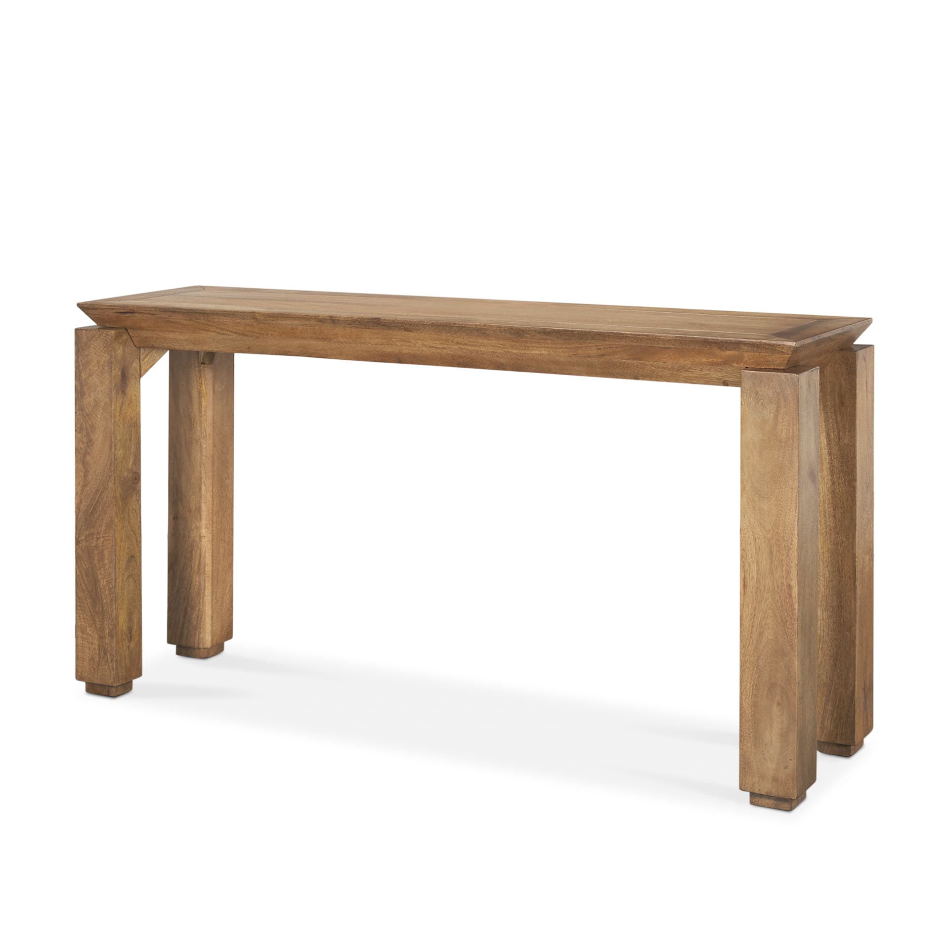 Sapphira Brown Wood Tapered Top Console Table — product photograph