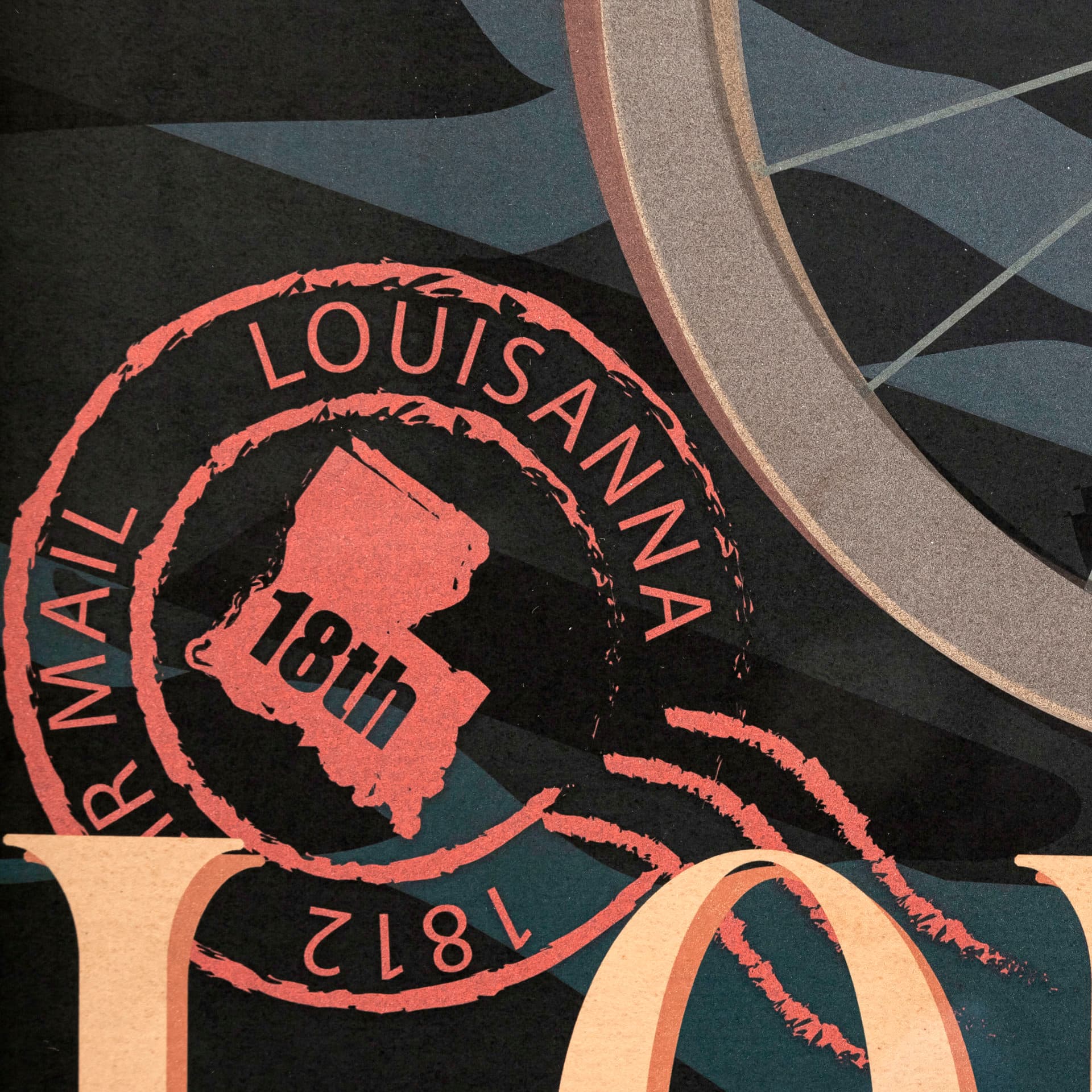 Louisiana Go USA (XL) by Mercana Studio a Hand Embellished Decograph Framed Art Print under Glass — product photograph