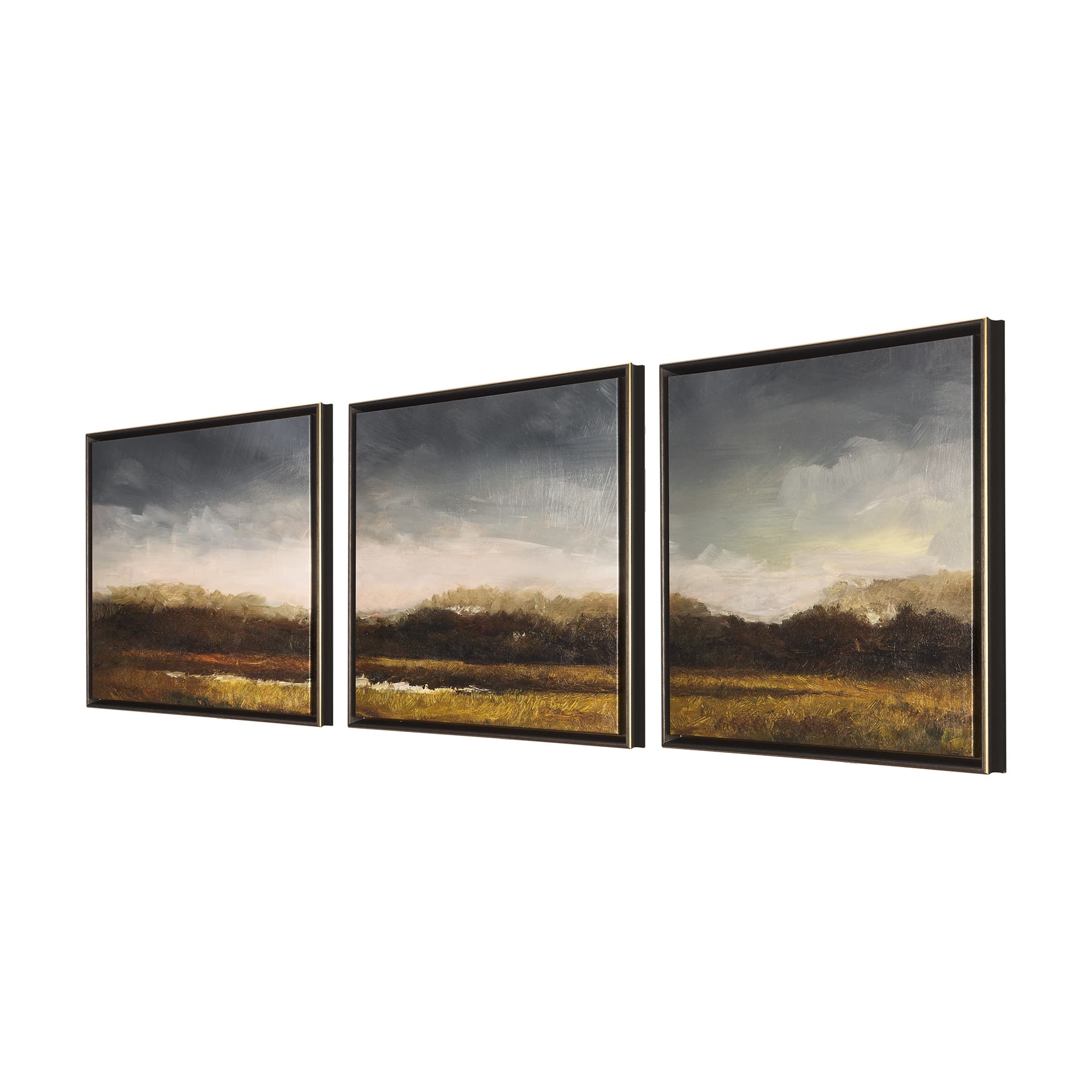 Rainy Landscape by Mercana Studio a Hand Embellished Textured Framed Canvas — product photograph