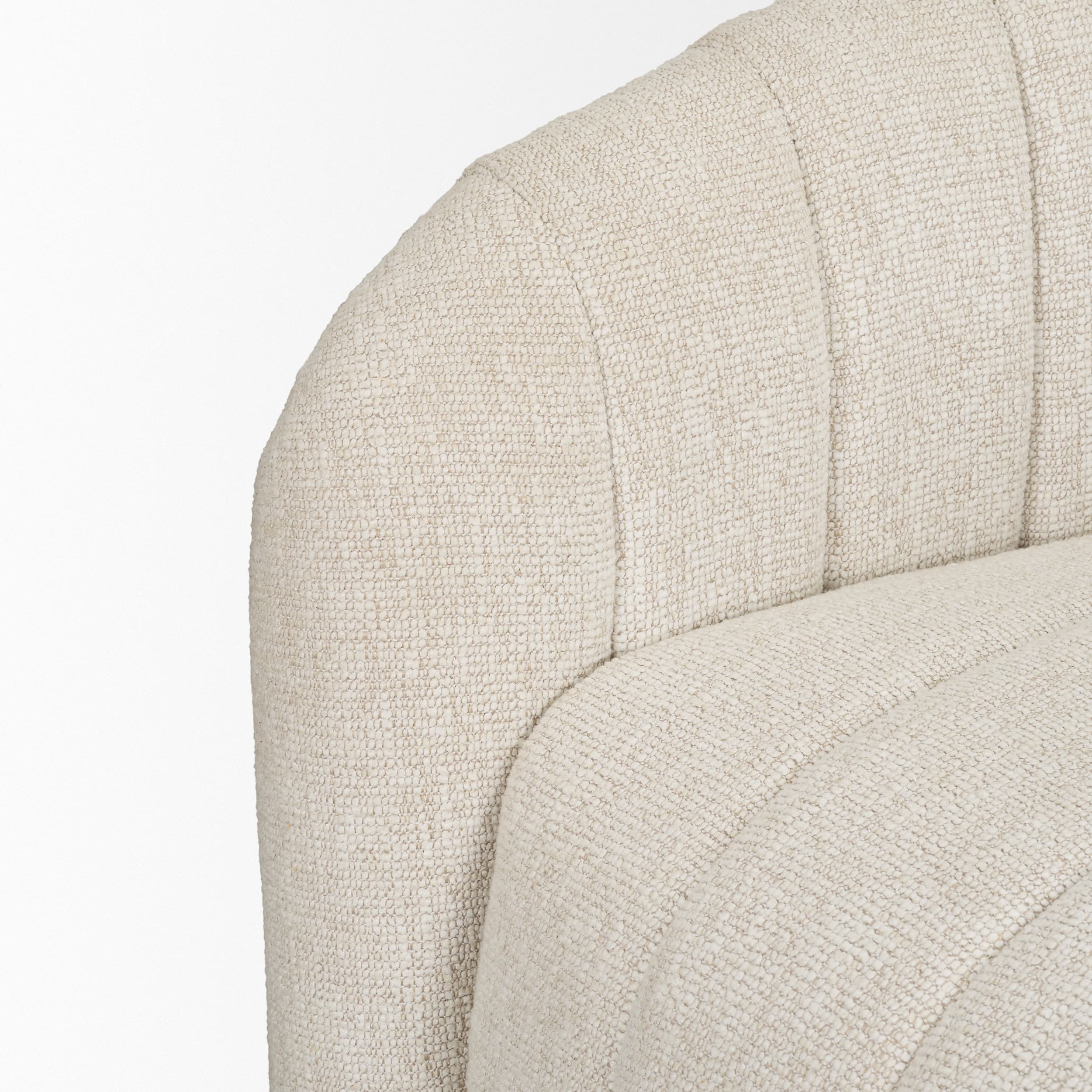Fonda Cream Fabric w/ Natural Jute Swivel Accent Chair — product photograph