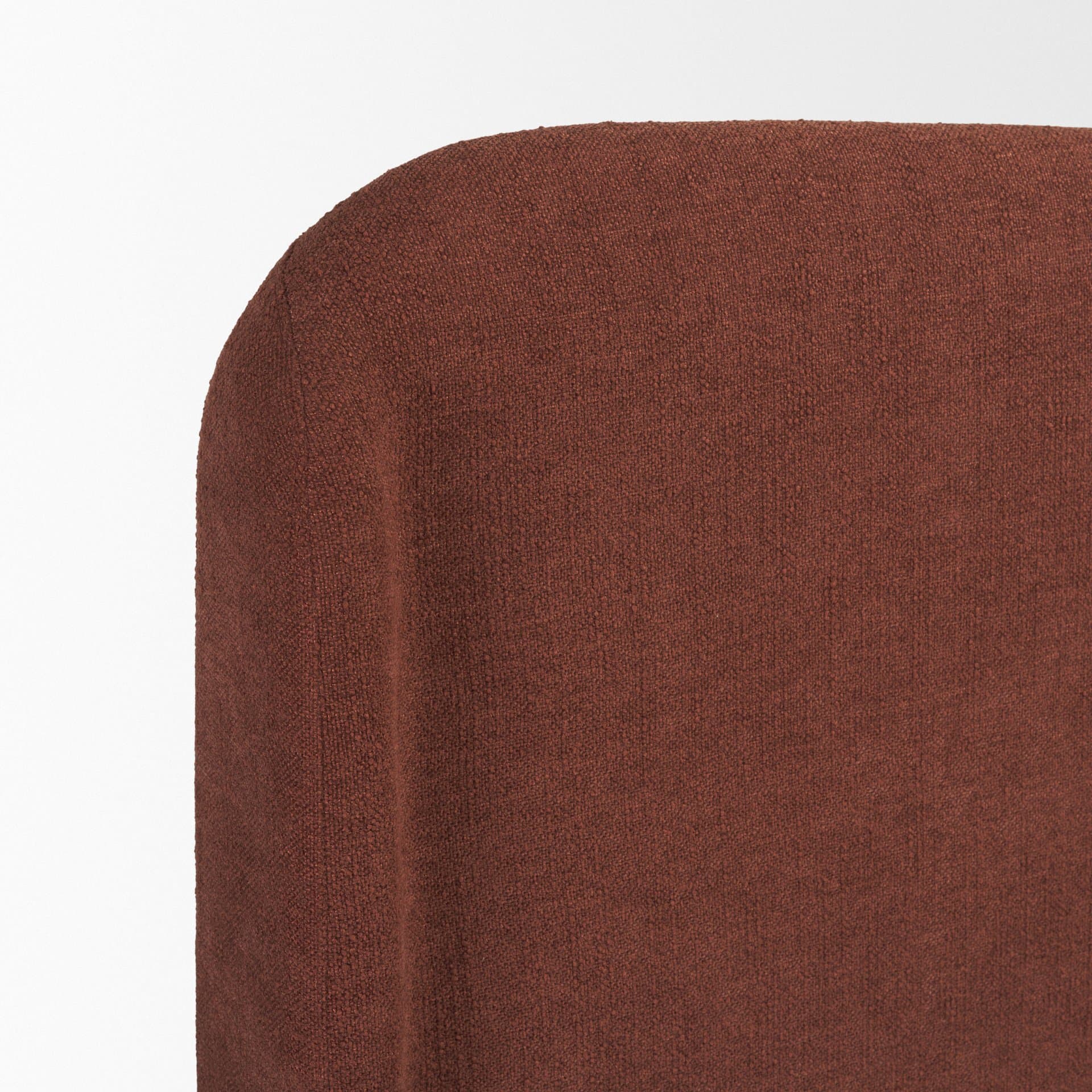 Solene King Upholstered Bedframe w/ Footbed | Curved Headboard | Burgundy Fabric — product photograph