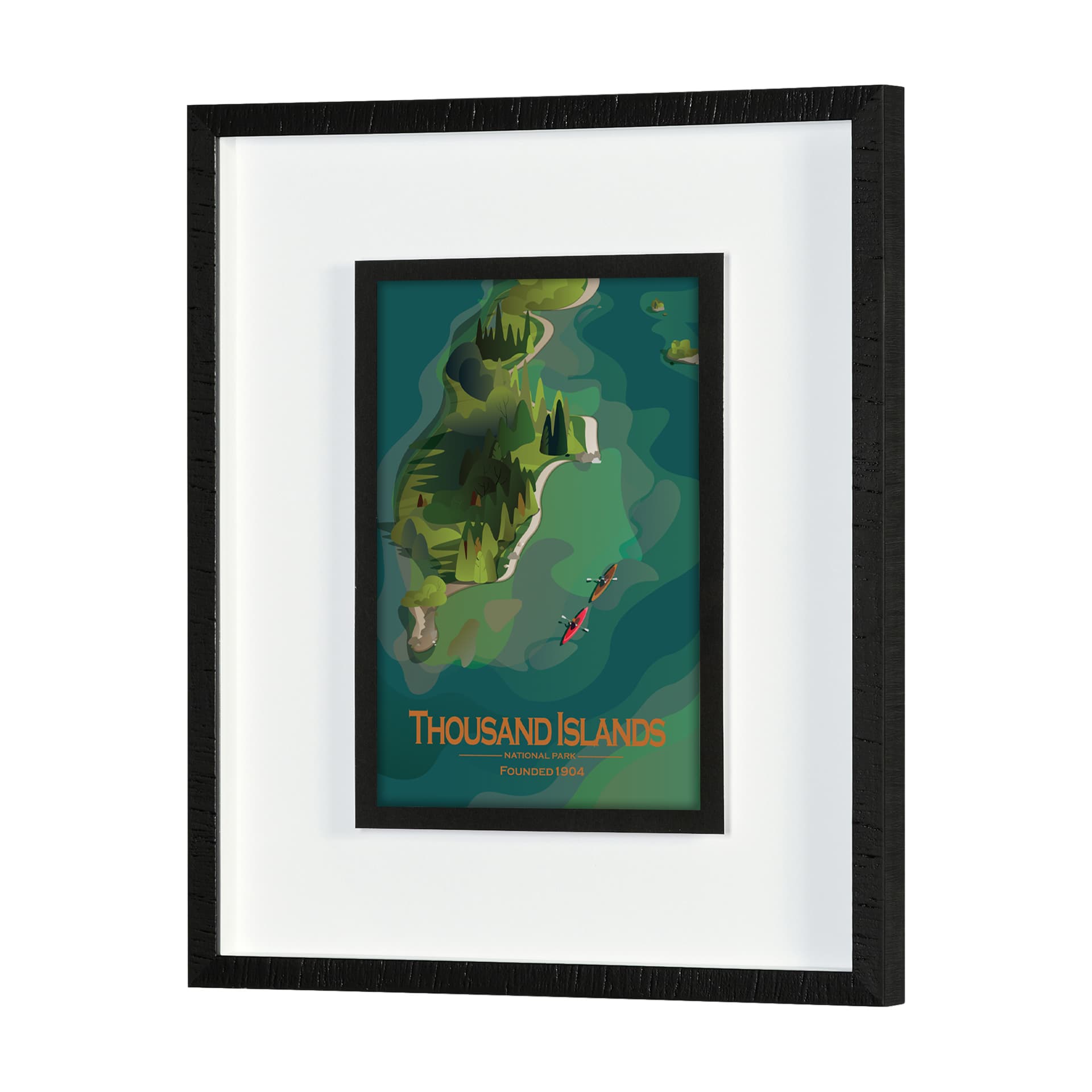 Thousand Islands GO (M) by Mercana Studio Framed Artwork Matted under Glass — product photograph