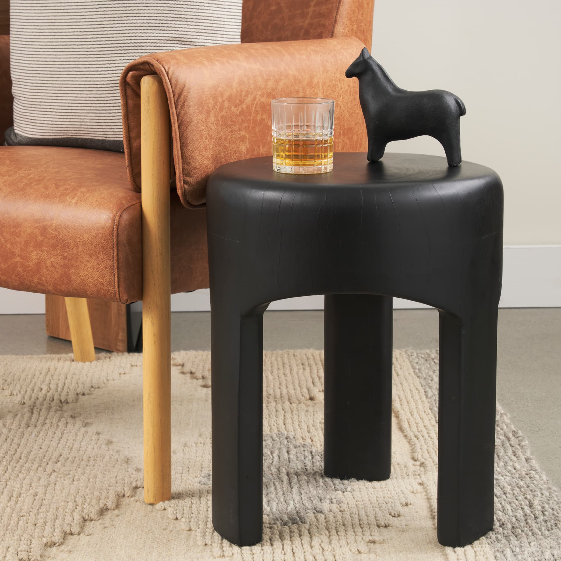 Sphynx II 7L x 2W Black Cast Aluminum Horse Shaped Object — product photograph