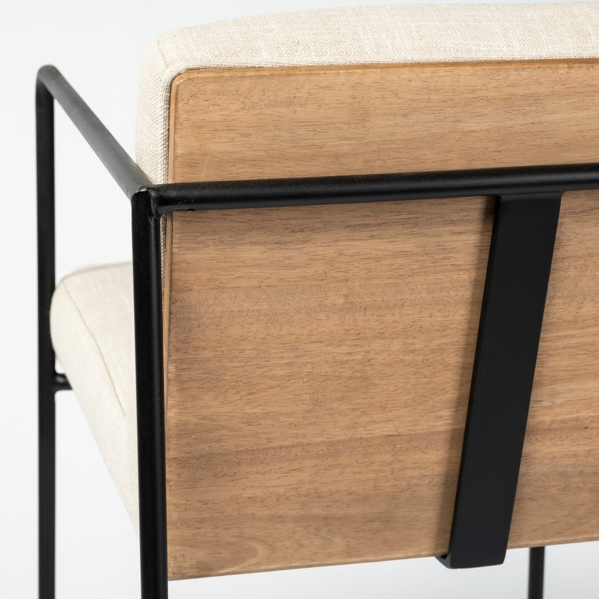 Stamford Backless 36.8in Seat Counter Stool | Beige Fabric w/ Metal — product photograph