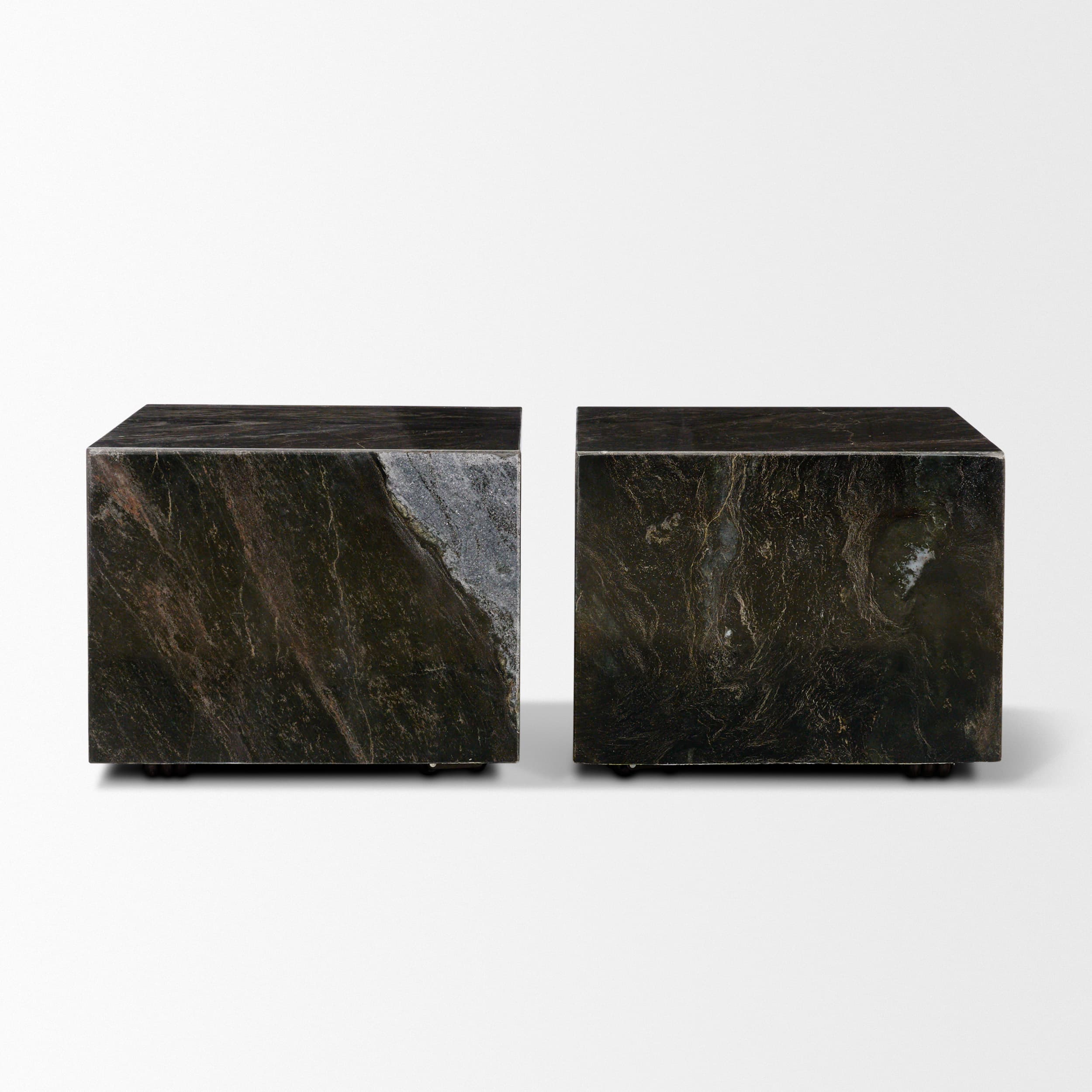 Quadra 20" Solid Black Marble Square Coffee Table — product photograph