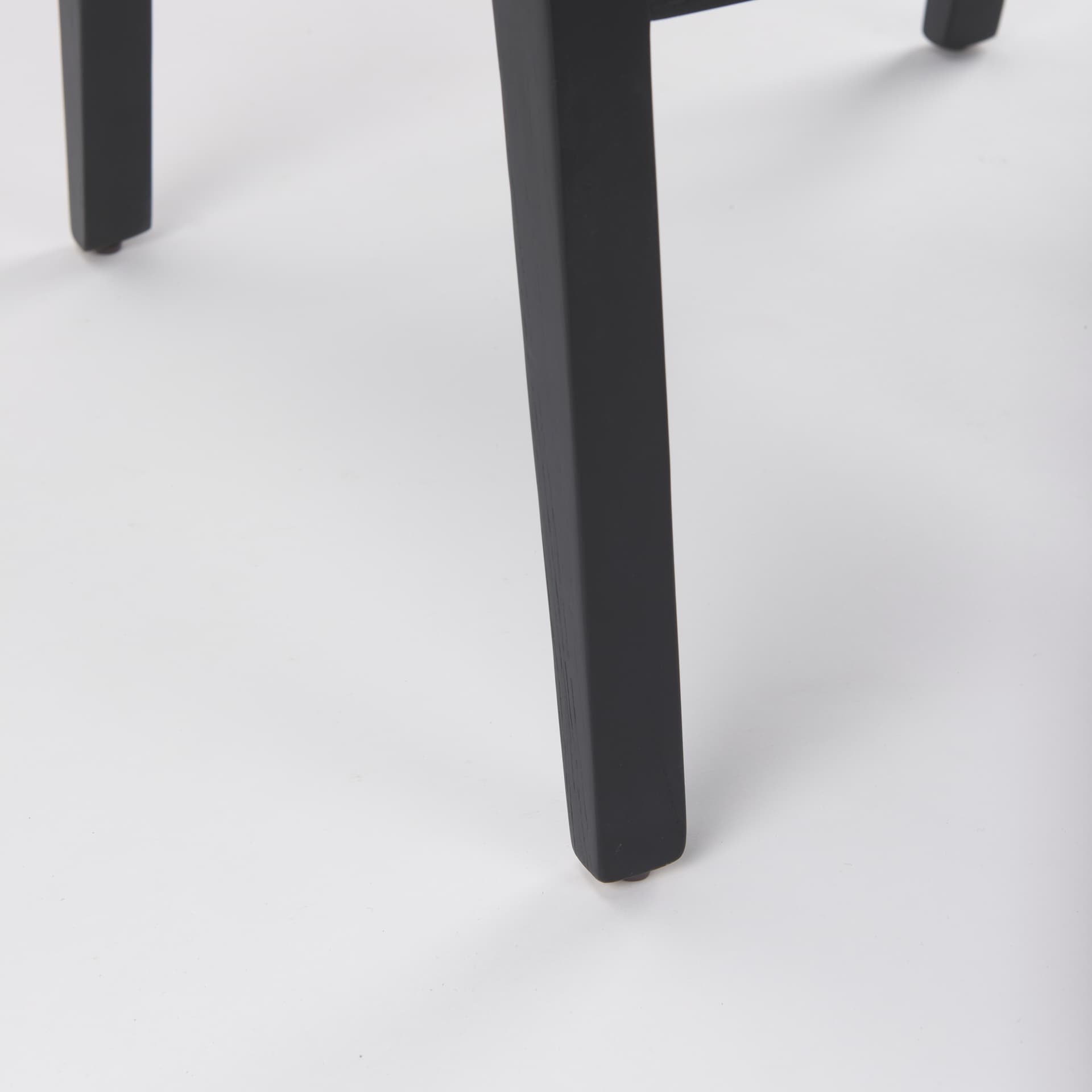 Wynn Cane Back Dining Side Chair | Beige Fabric w/ Black Wood — product photograph