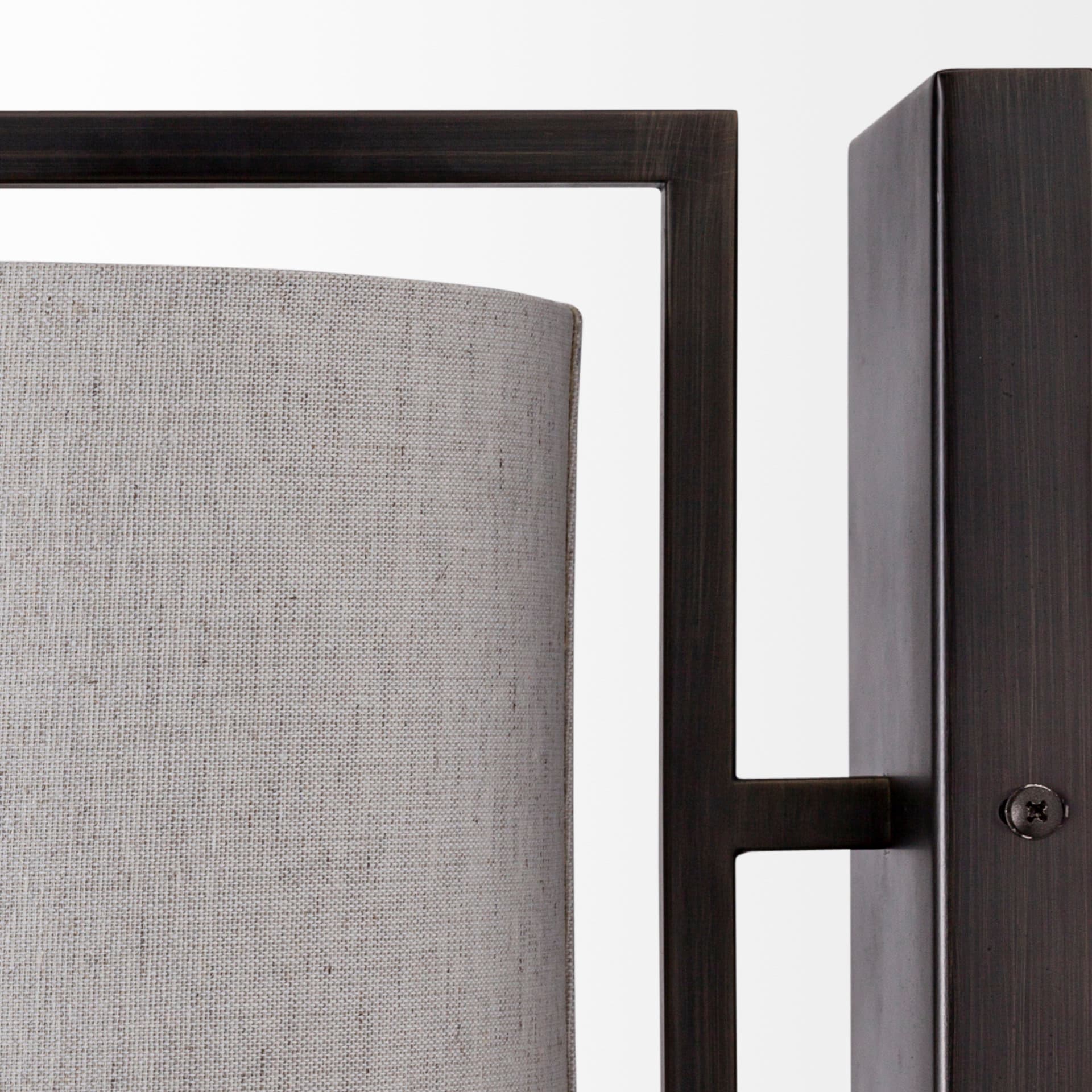 Smithe I 9x13 Black Toned Metal Cream Lampshade Wall Sconce — product photograph