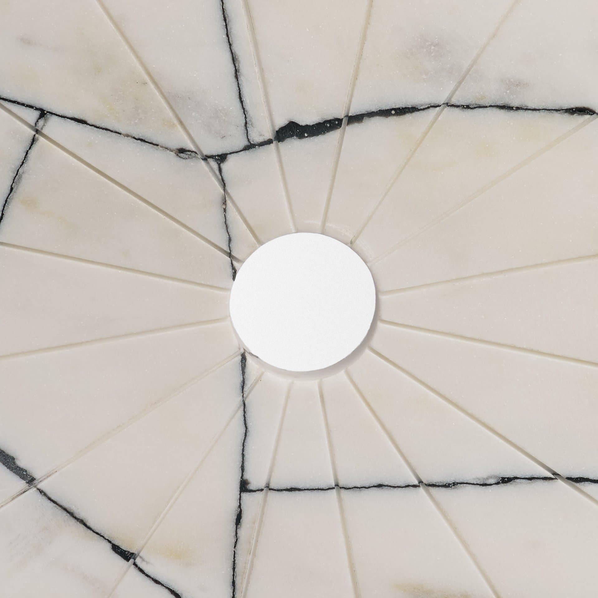Orin White Marble Round Disc Decorative Object — product photograph