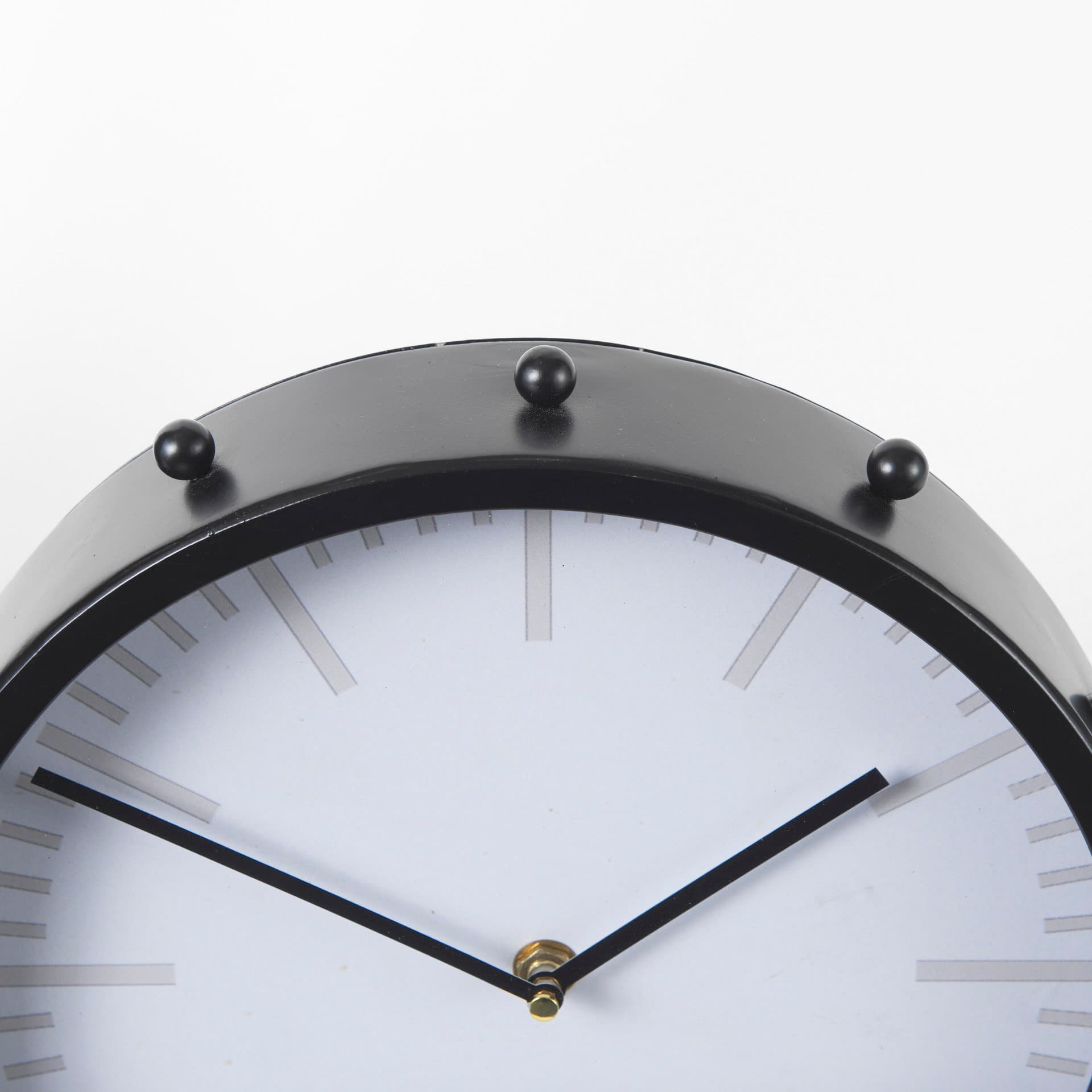 Marian 11.0L x 3.1W x 11.0H Black Studded Round Table Clock — product photograph