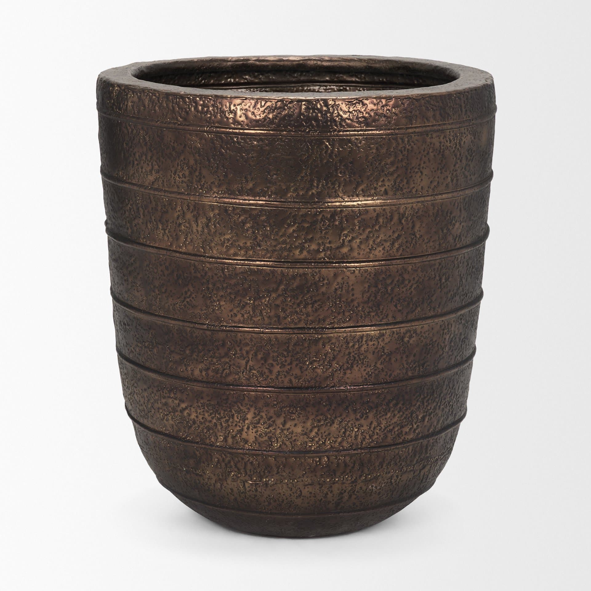 Aivana Extra Large Antiqued Gold Metal Floor Vase — product photograph