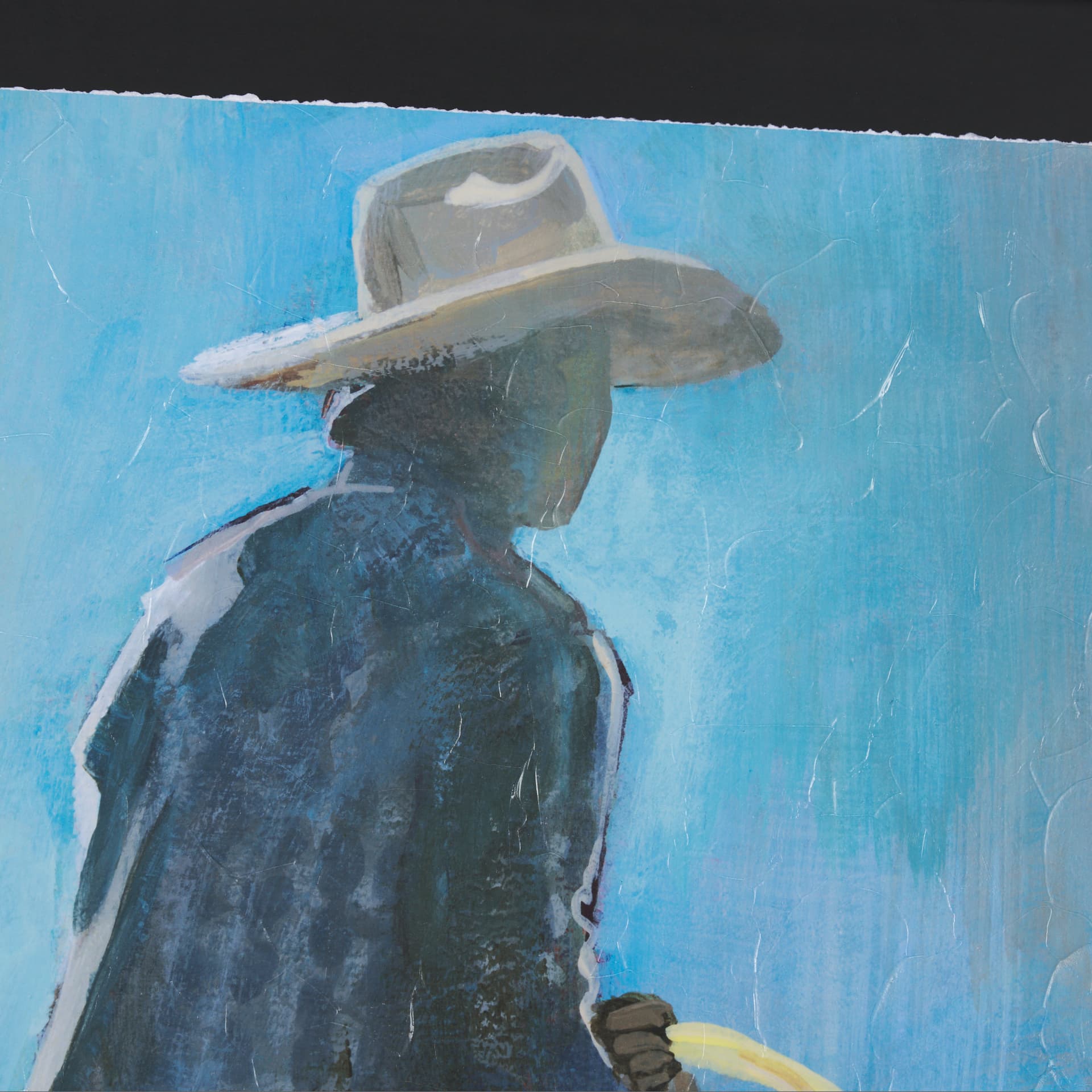 Round Up I Cowboy and Horse by Mercana Studio a Hand Embellished Framed Art Print Matted under Glass — product photograph