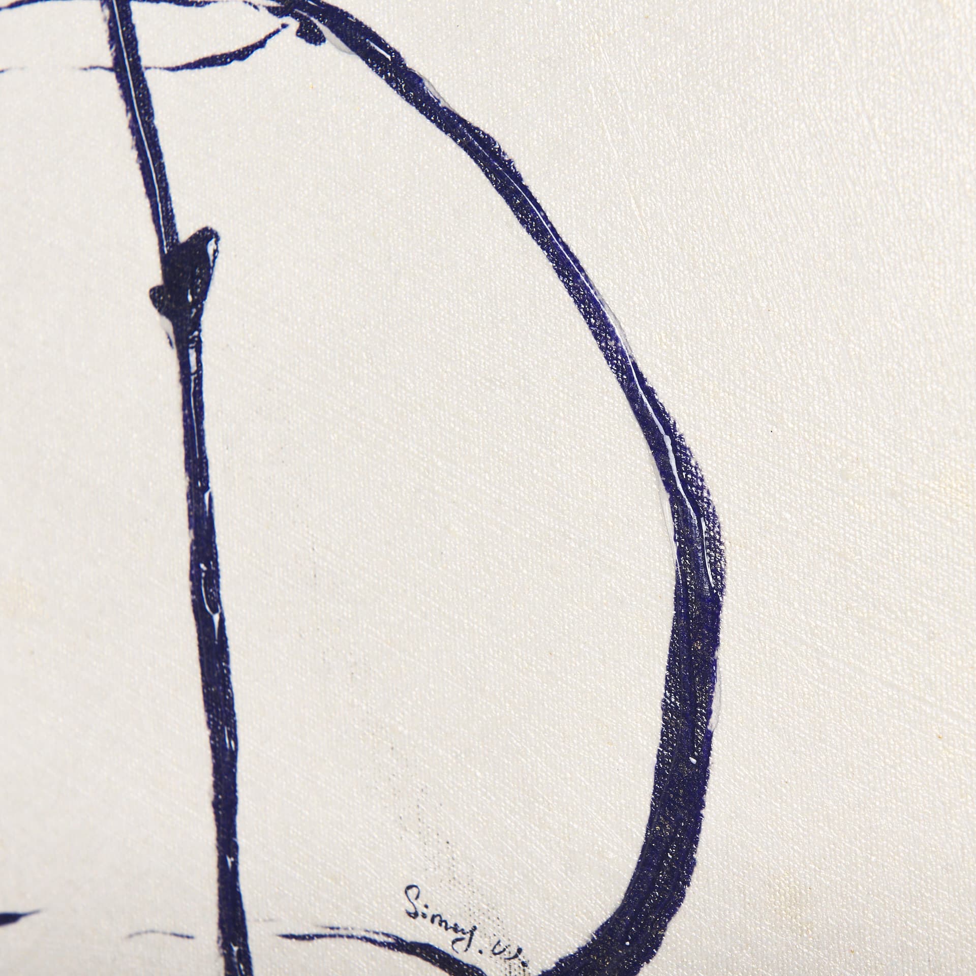 Sapphire Vase I by Mercana Studio a Hand Embellished Textured Canvas — product photograph