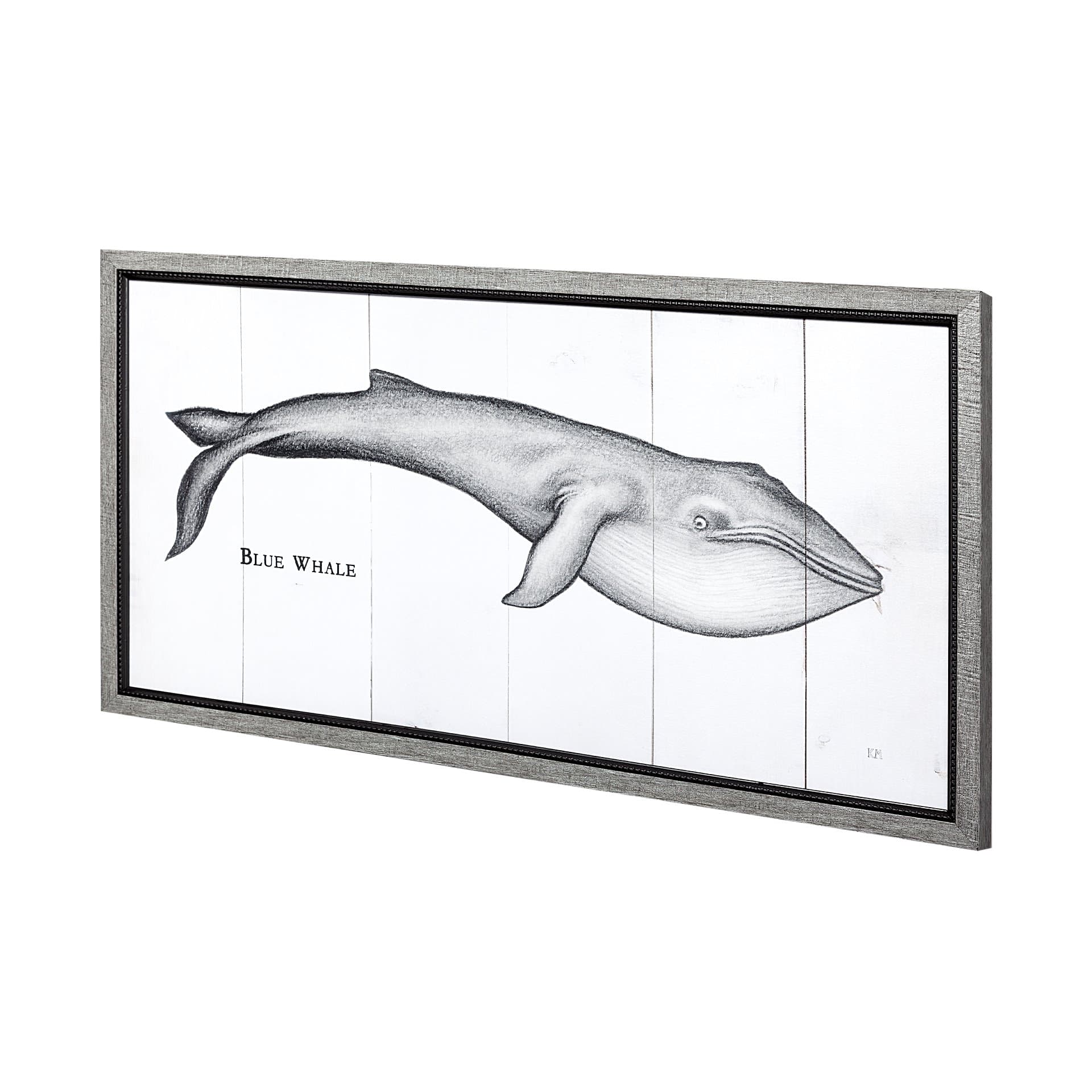 Blue Whale by Mercana Studio a Hand Embellished Textured Framed Art Print — product photograph