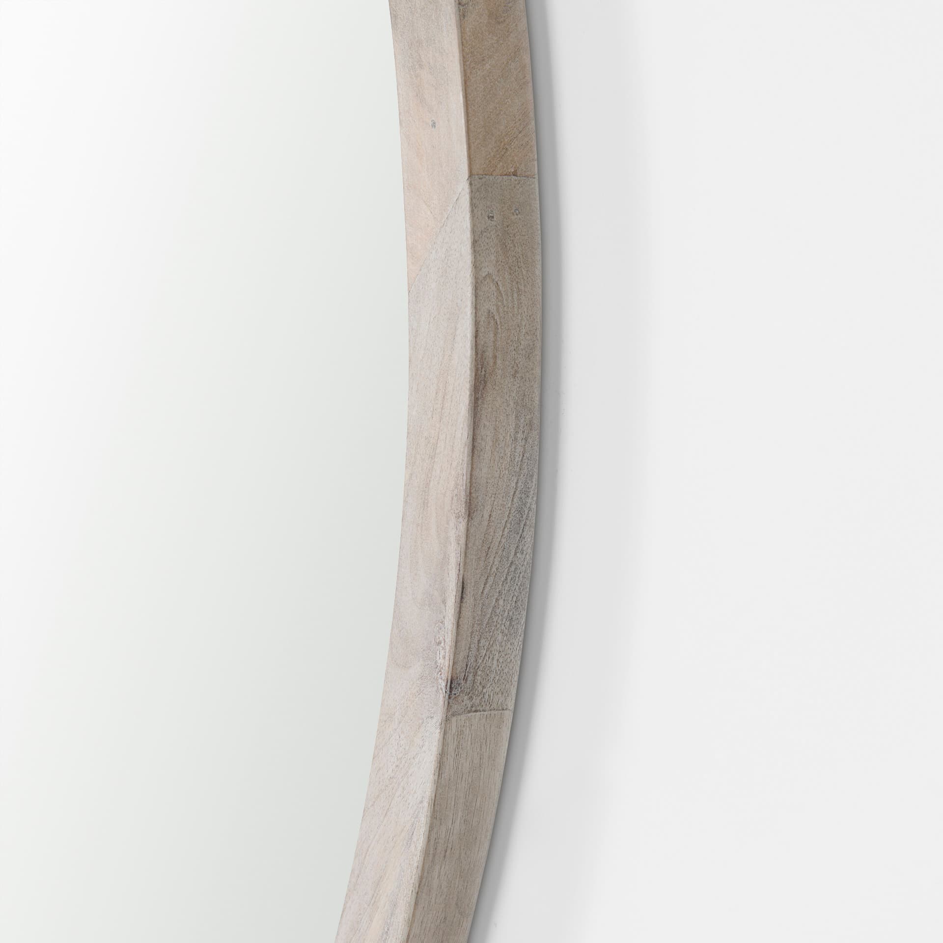 Gambit 46" Round White Wash Wood Frame Wall Mirror — product photograph