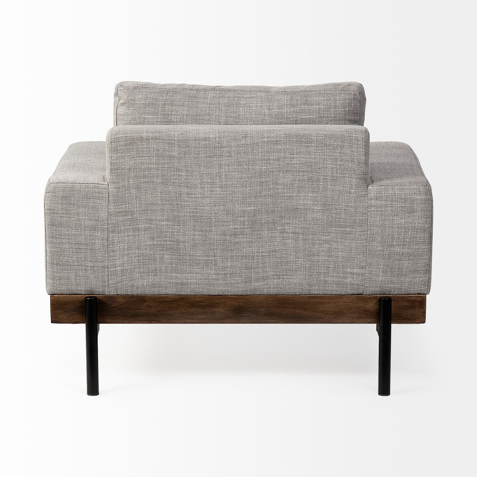 Colburne I Gray Fabric W/ Wood and Iron Frame Accent Chair — product photograph
