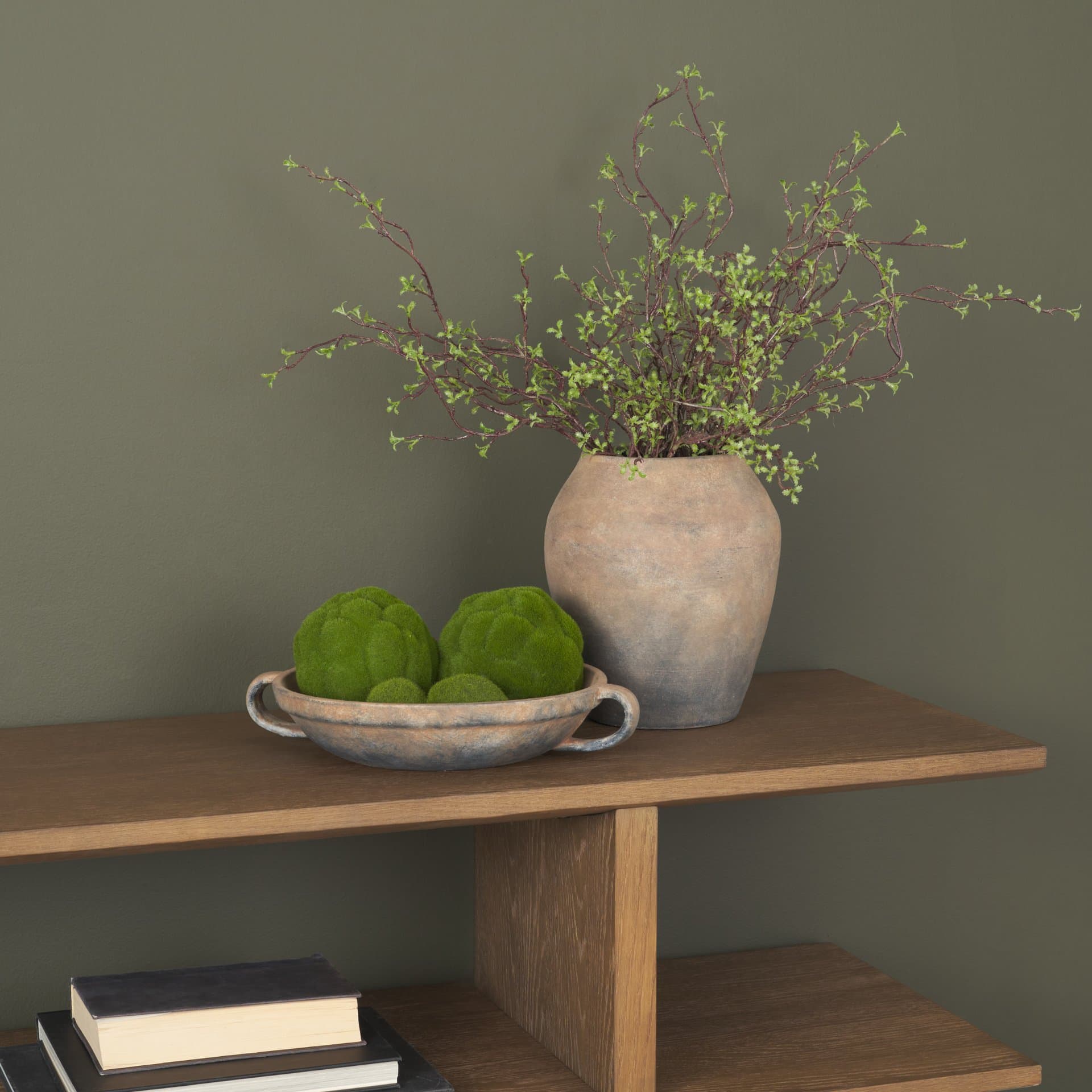 Cotto 10.6H Two Tone Wide Mouth Weathered Terracotta Urn Vase — product photograph