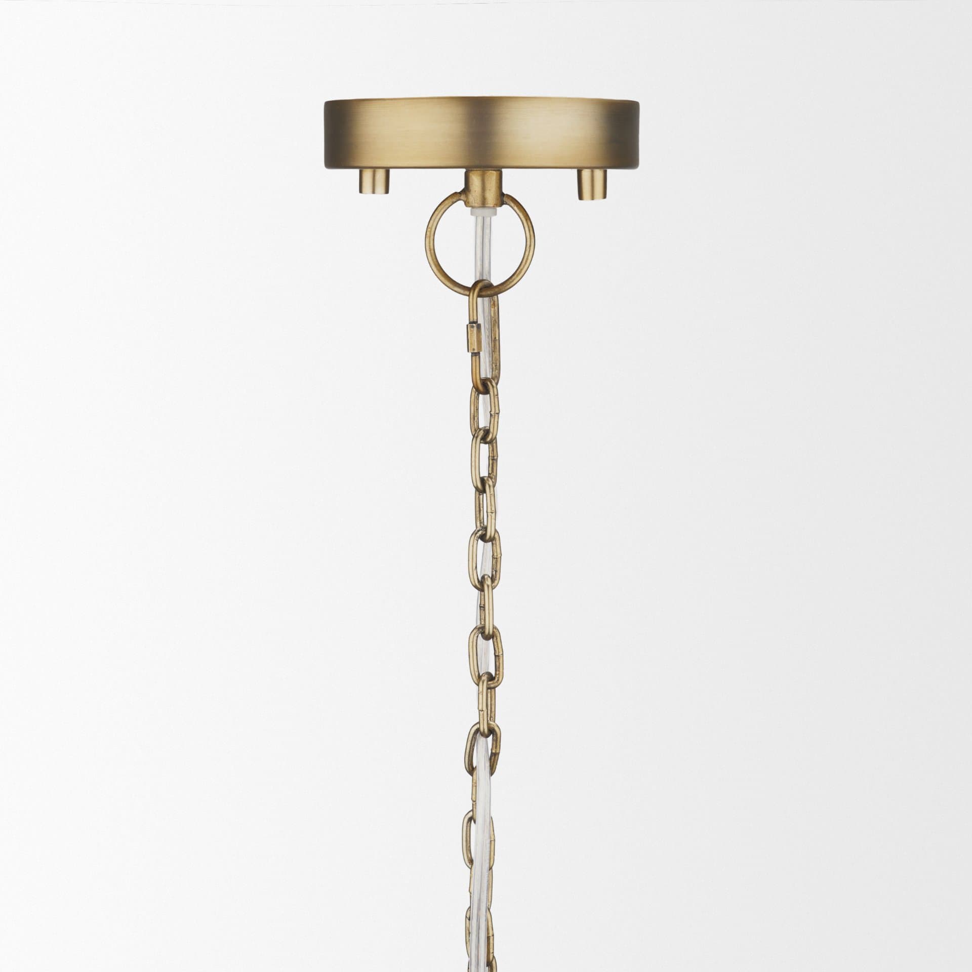 Keller Tall Antiqued Brass Metal 1-Light Pendant — product photograph