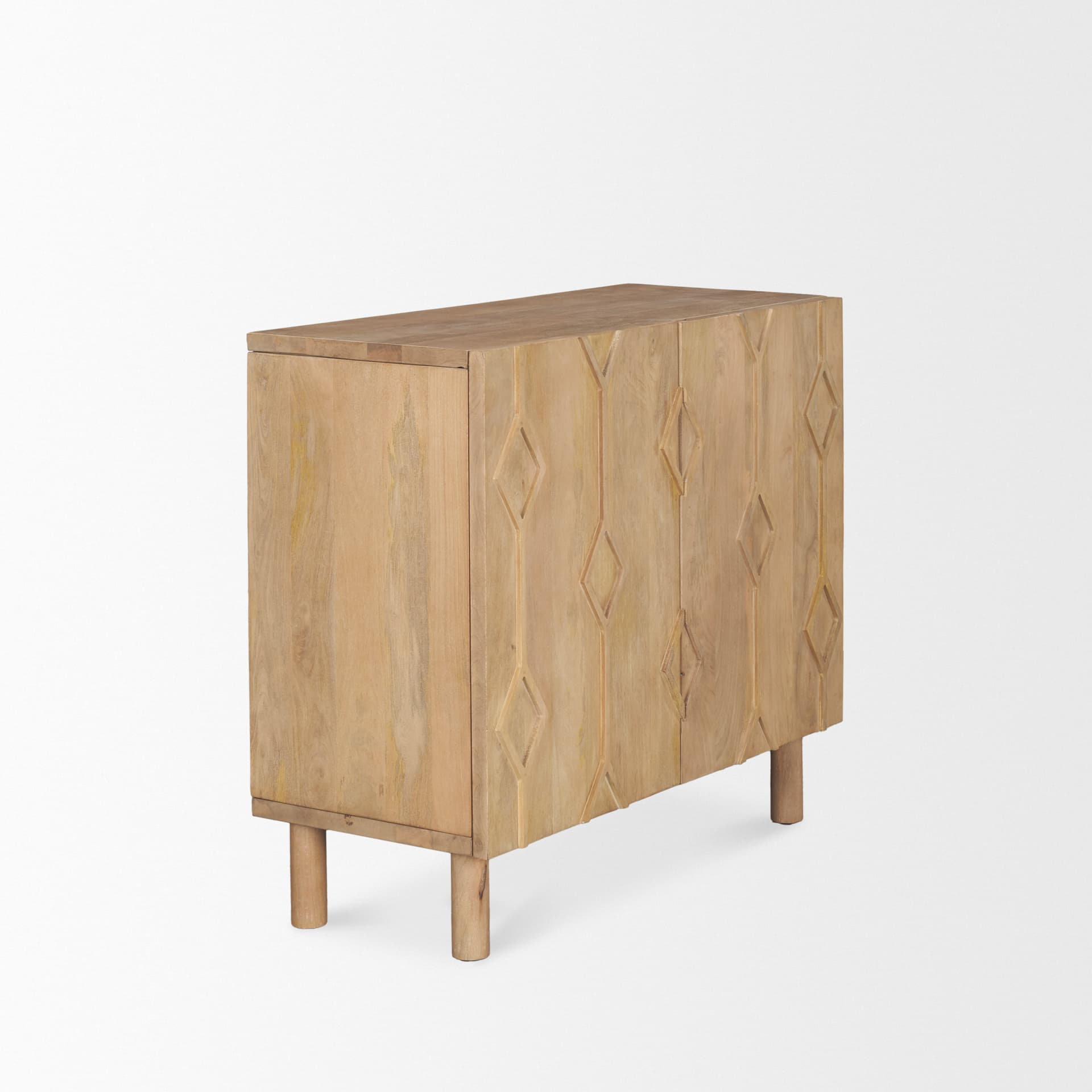 Heera Light Brown Diamond Motif w/ Shelf Accent Cabinet — product photograph