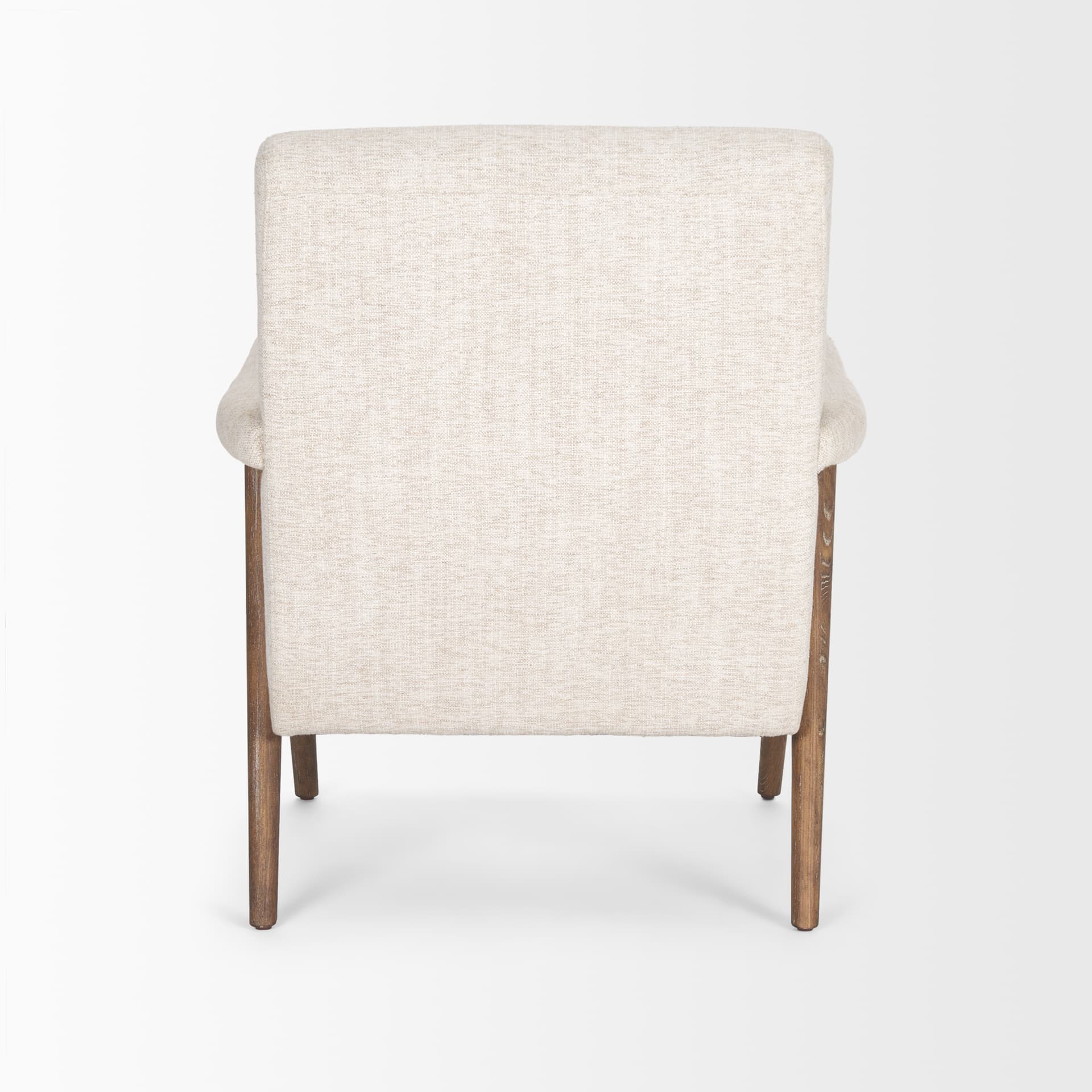 Nico Oatmeal Upholstered w/ Brown Wood Accent Chair — product photograph