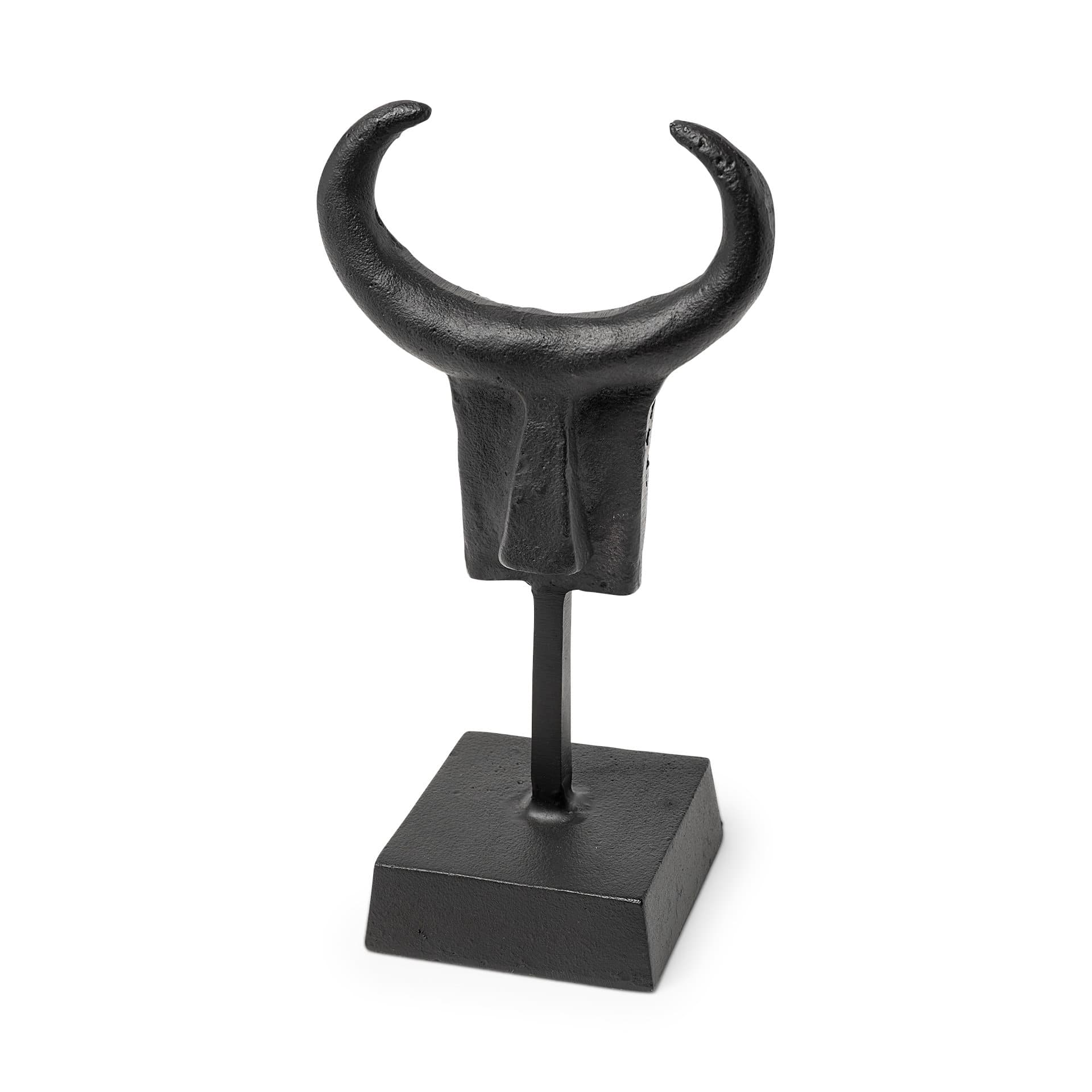 Caleb 4L x 5W Black Metal Tribal Figurine — product photograph