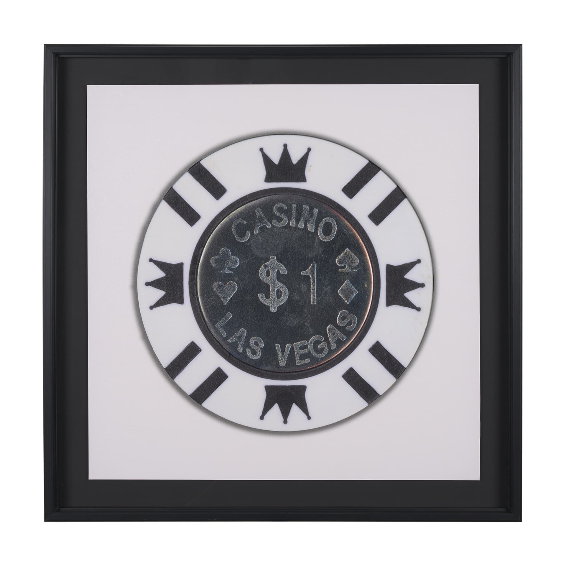 Casino 1 Dollar Vegas Poker Chip By Zap Studio Framed Art Photograph Print under Glass — product photograph