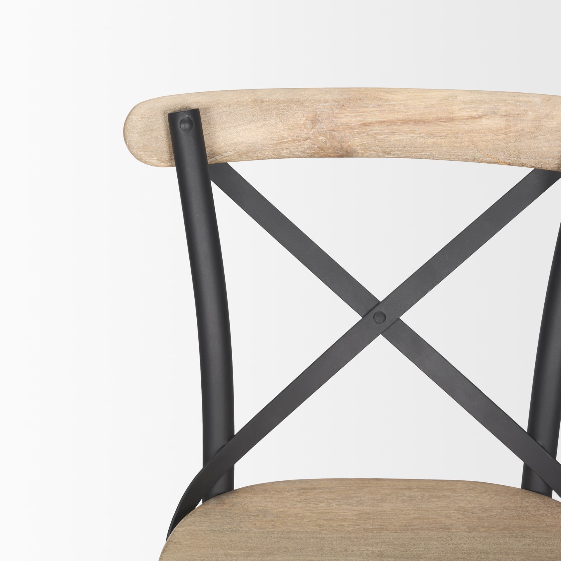 Etienne Low Back 26.25in Seat Counter Stool | Light Brown w/ Metal — product photograph