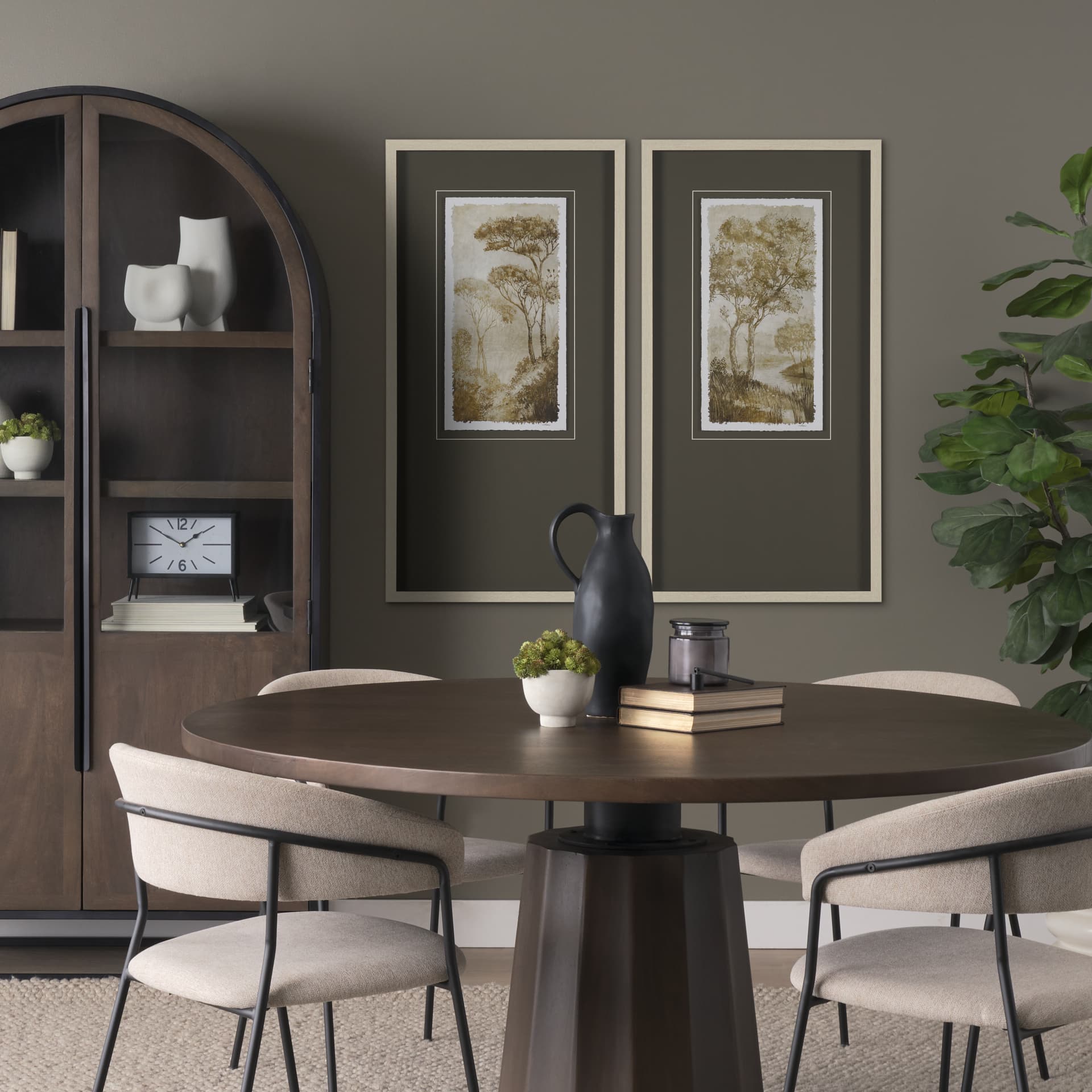 Timeless Vista IV by Mercana Studio Hand Embelished Textured Framed Artwork Matted under Glass — in a styled room