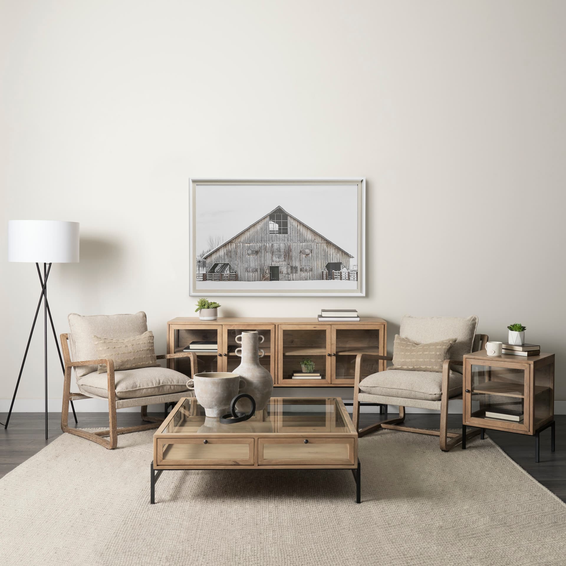 AWHC Barn 1 by Chris Dunker a Framed Photo Art Print Matted under Glass — in a styled room
