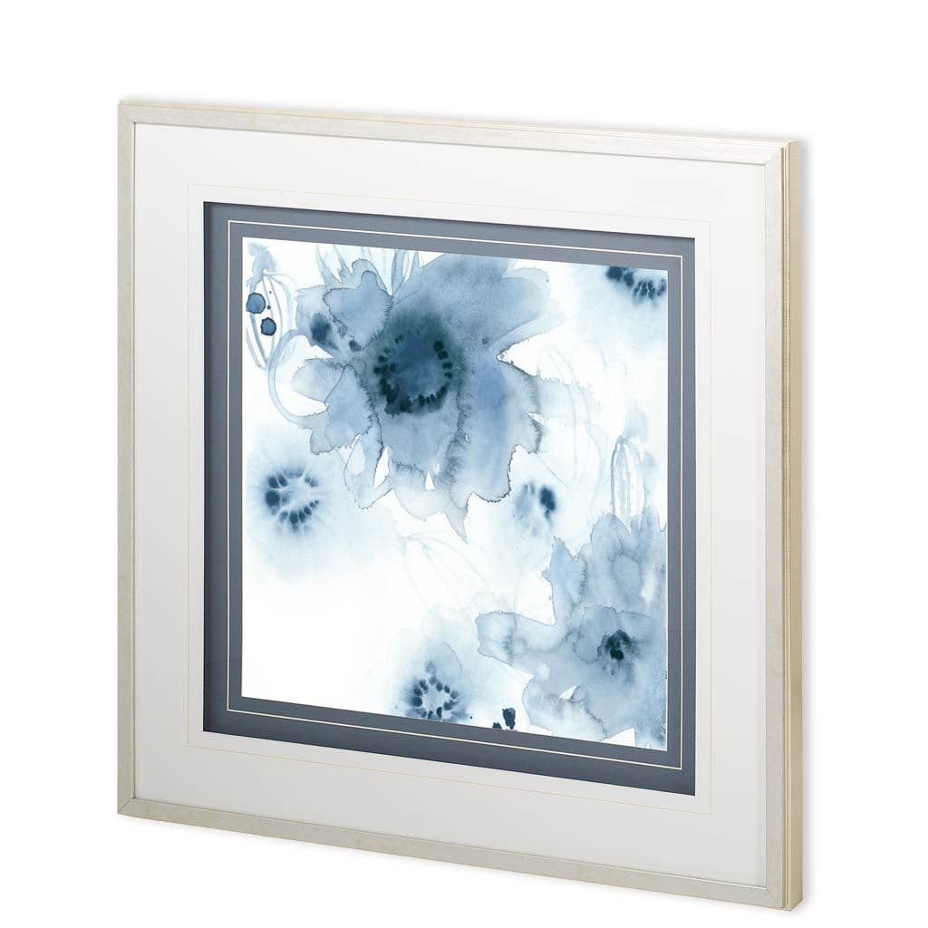 Custom Aquatic Indigo I by June Erica Vess Hand Embellished Framed Art Print Matted under Glass — product photograph