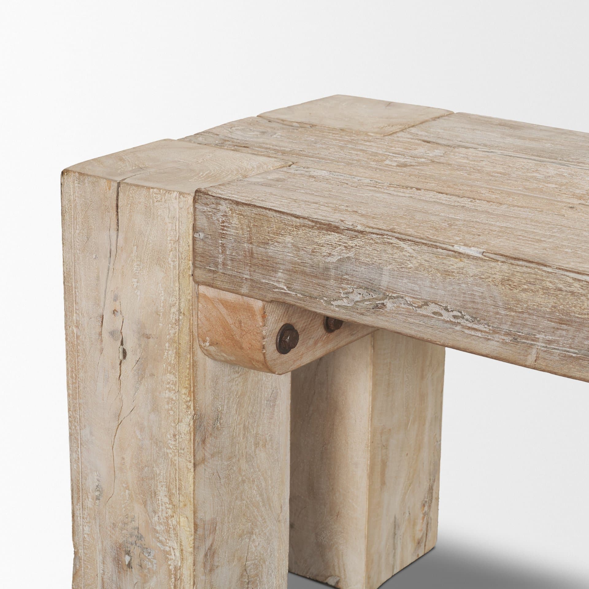 McArthur 64" Whitewash Reclaimed Wood Bench — product photograph