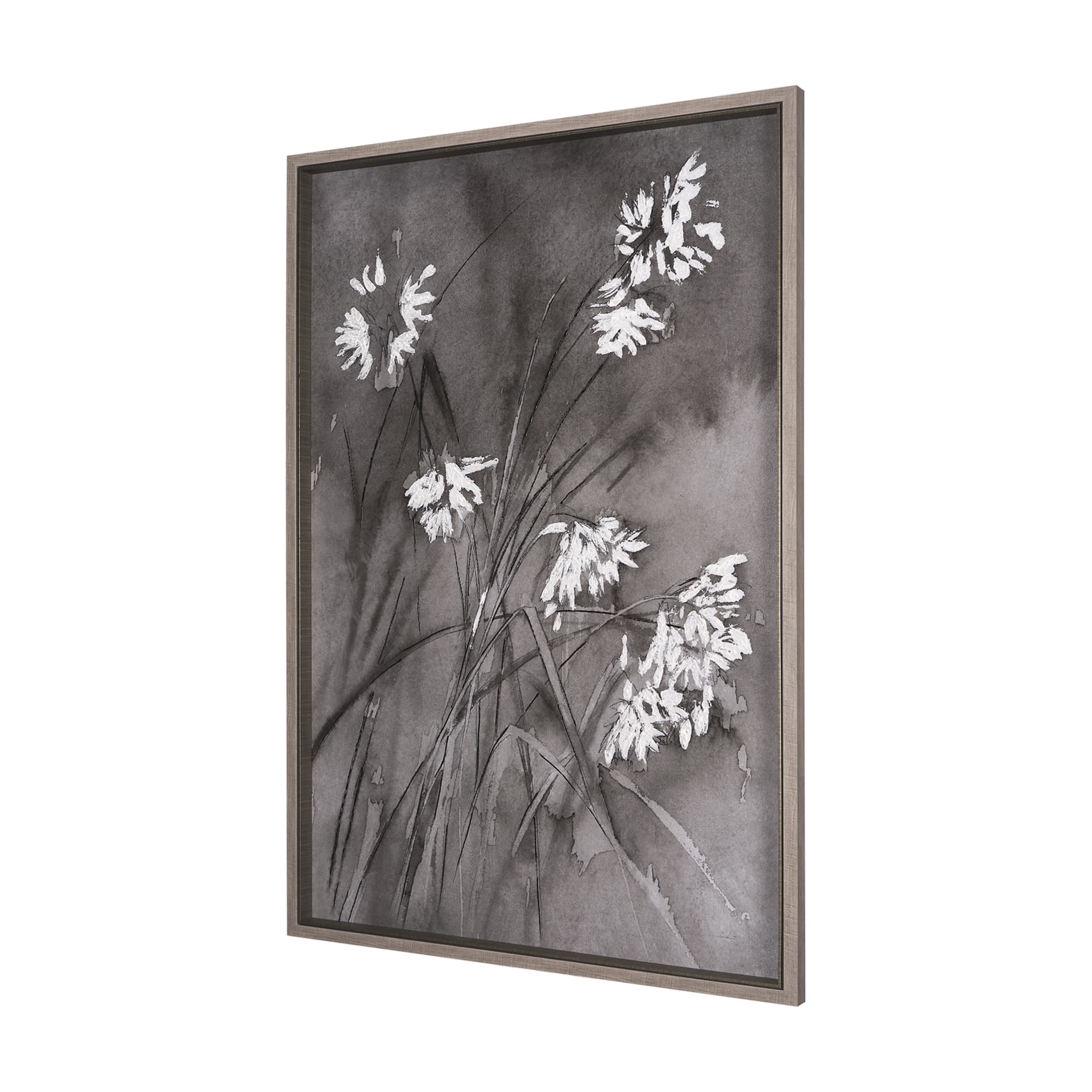 Wildflowers I Charcoal by Mercana Studio a Hand Embellished Textured Framed Art Print — product photograph