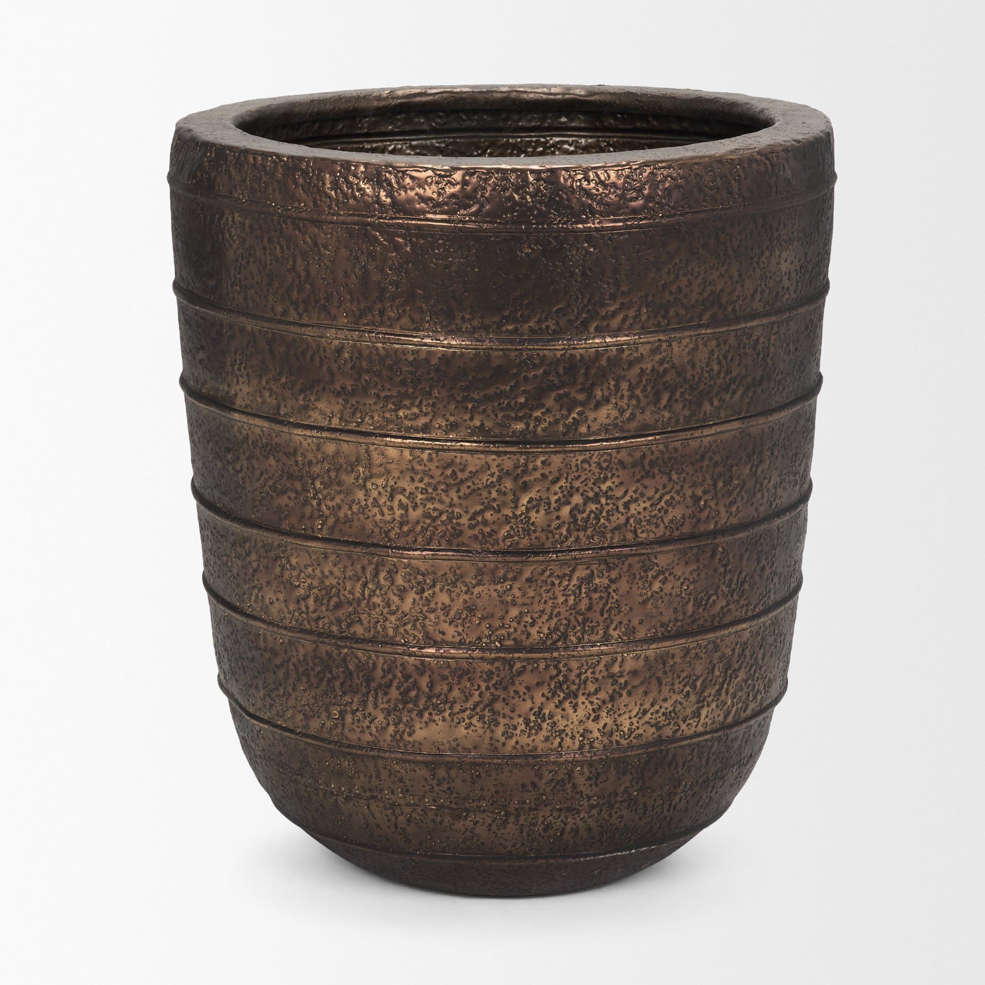 Aivana Extra Large Antiqued Gold Metal Floor Vase — product photograph