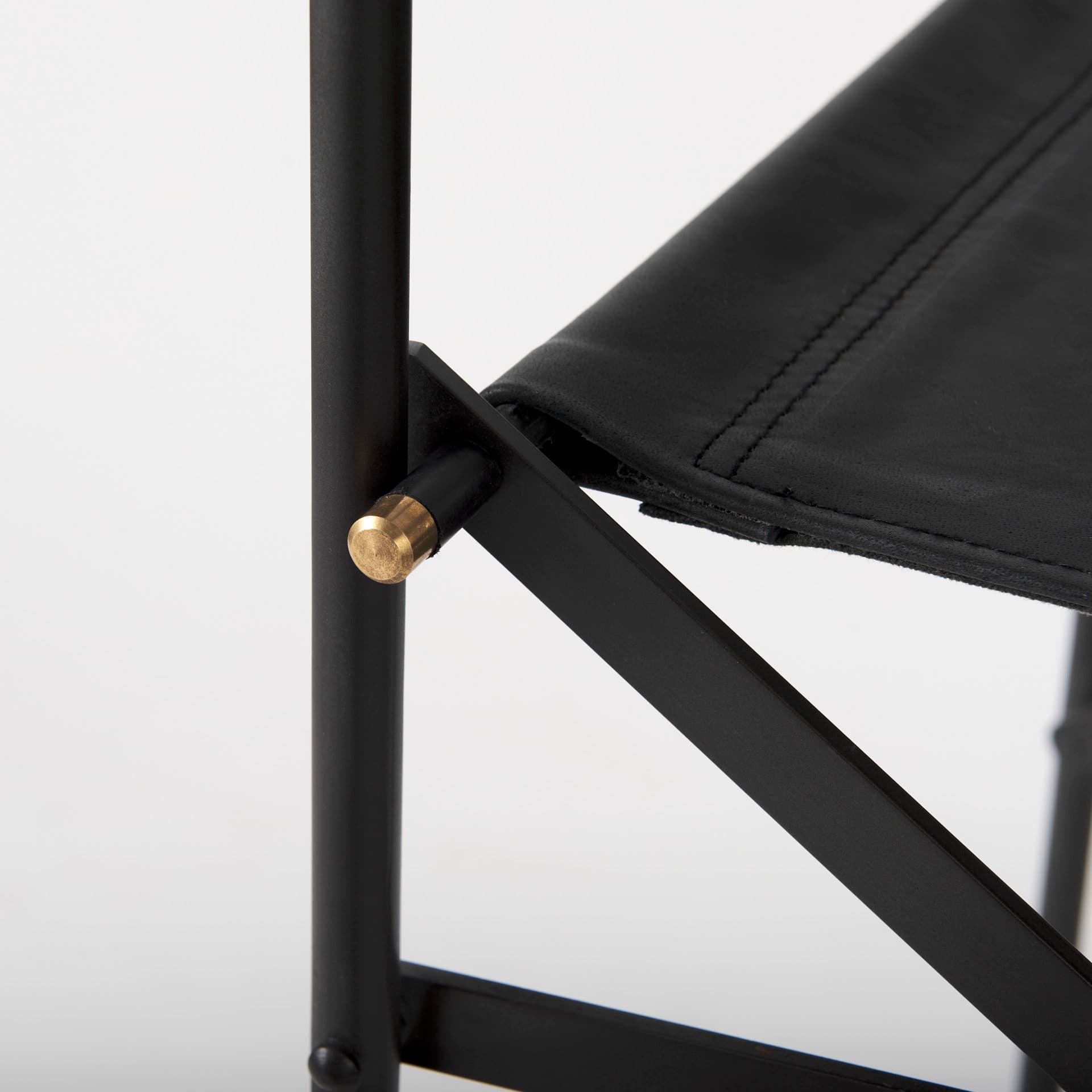 Direttore Backless 40.2in Seat Bar Stool | Black Leather w/ Black Iron — product photograph