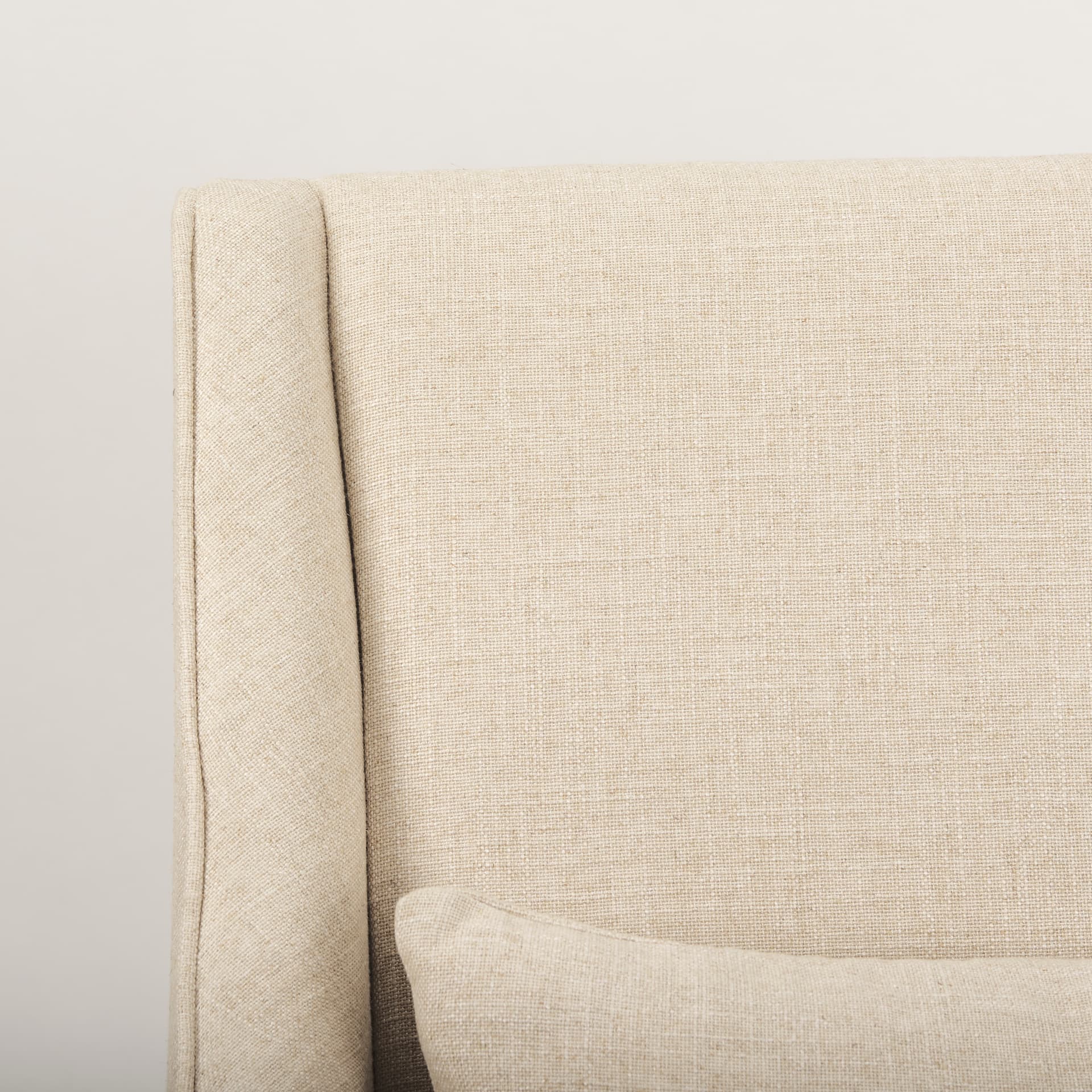 Kensington Cream Linen Fabric and Wood Accent Chair — product photograph