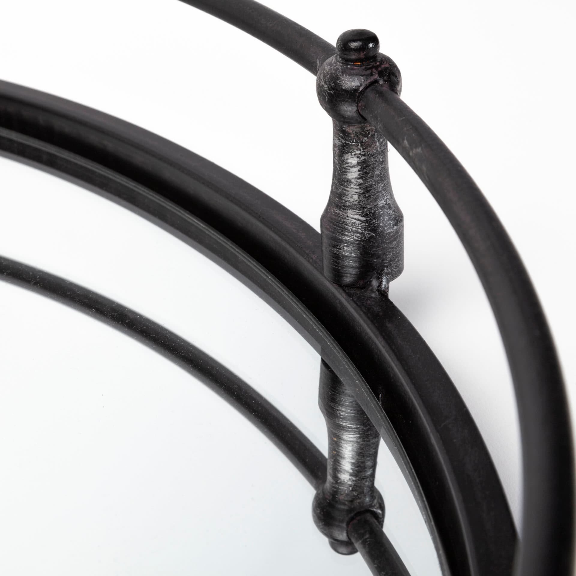 Kimbel 24L x 24W Black Metal Mirrored Base Round Tray — product photograph