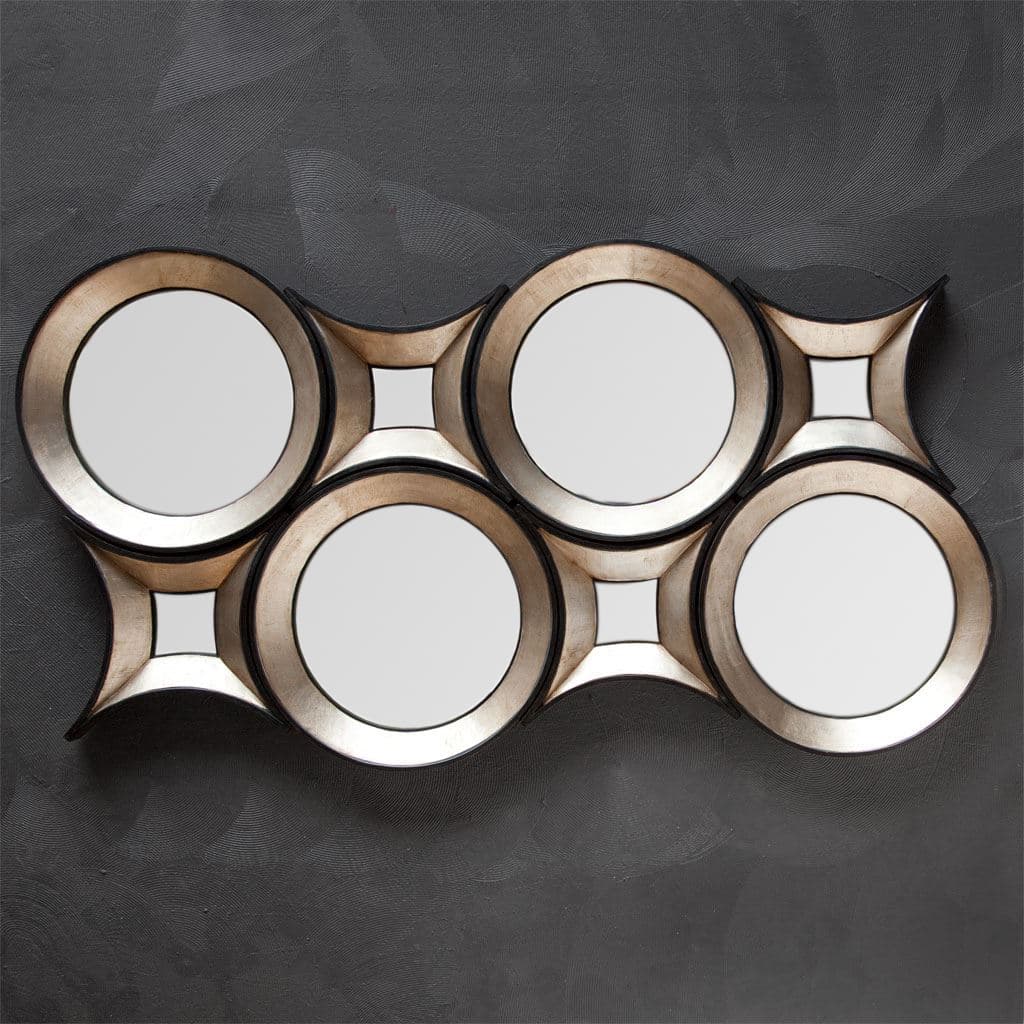 Ovallas 22" Round Champagne Wood Frame Mirror — product photograph