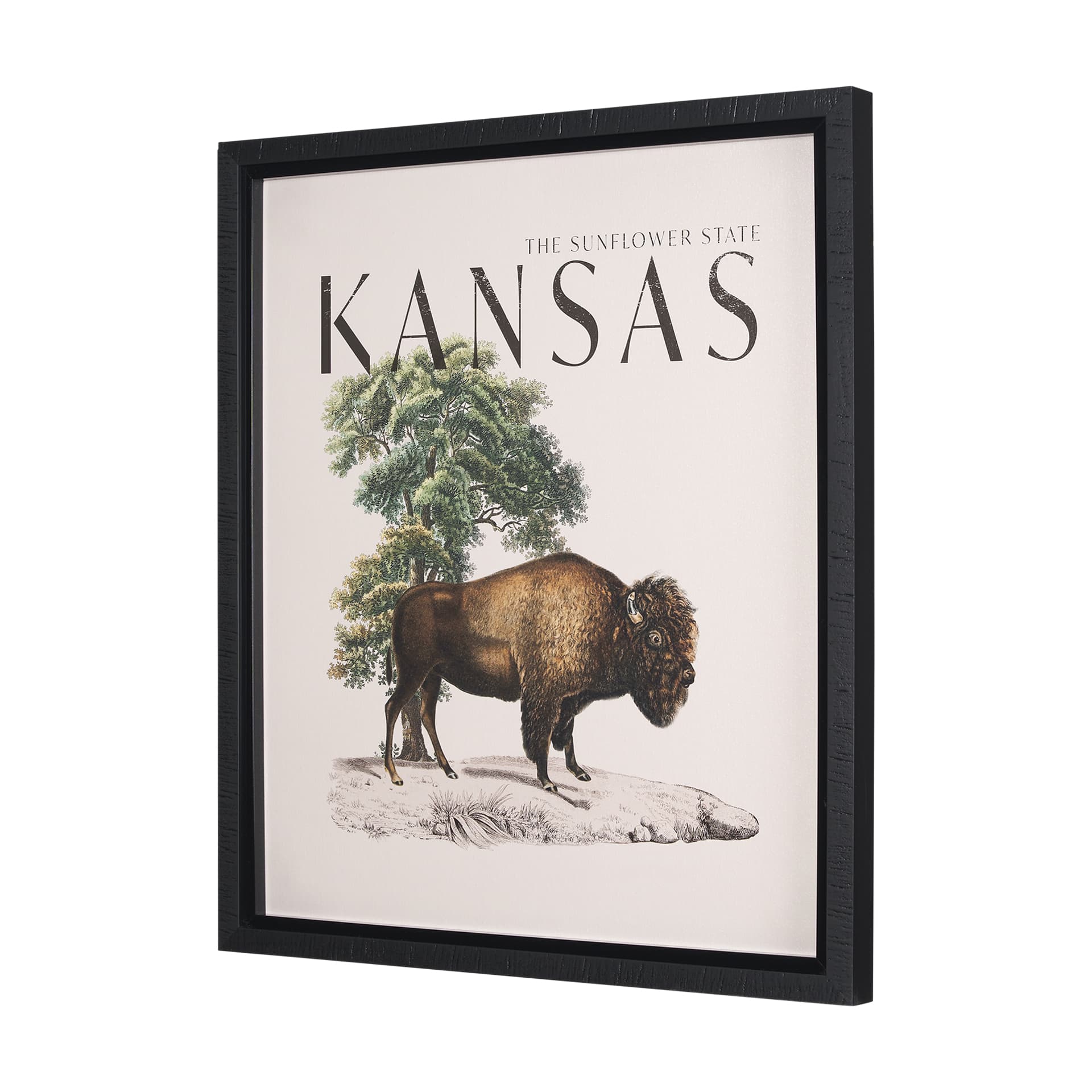 Travel Guide - Kansas by Vintage Collection a Hand Embellished Textured Framed Art Print — product photograph