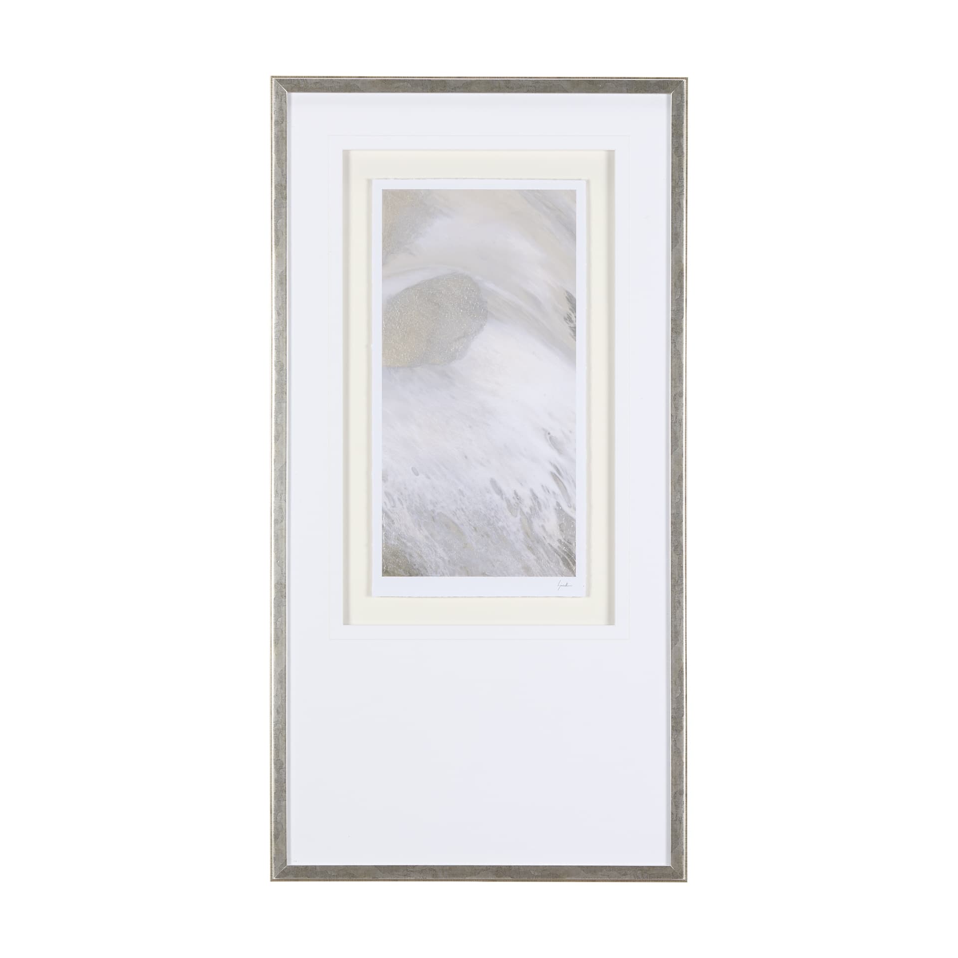 Sandy Waves IV by Mercana Studio a Hand Embellished Textured Framed Art Print Matted under Glass — product photograph
