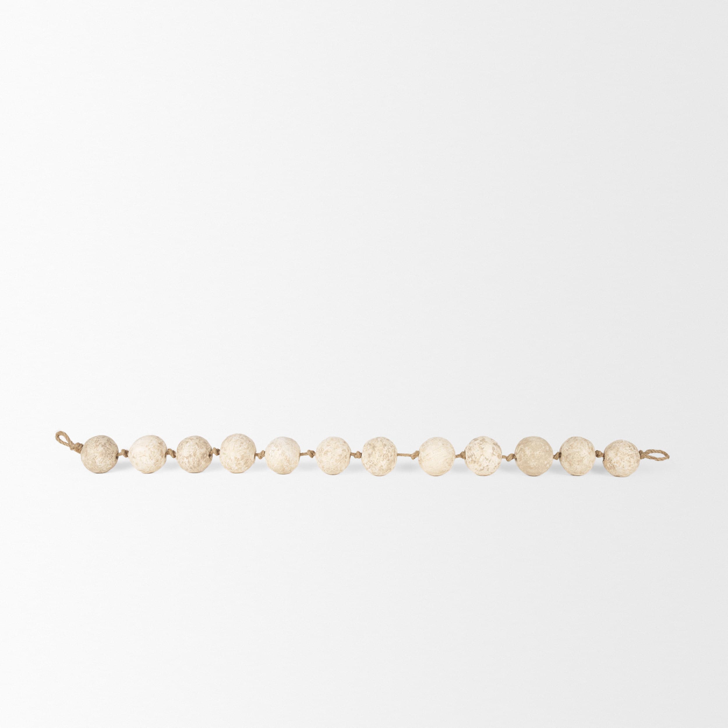 Varamala Beige Paper Mache Sphere Garland — product photograph