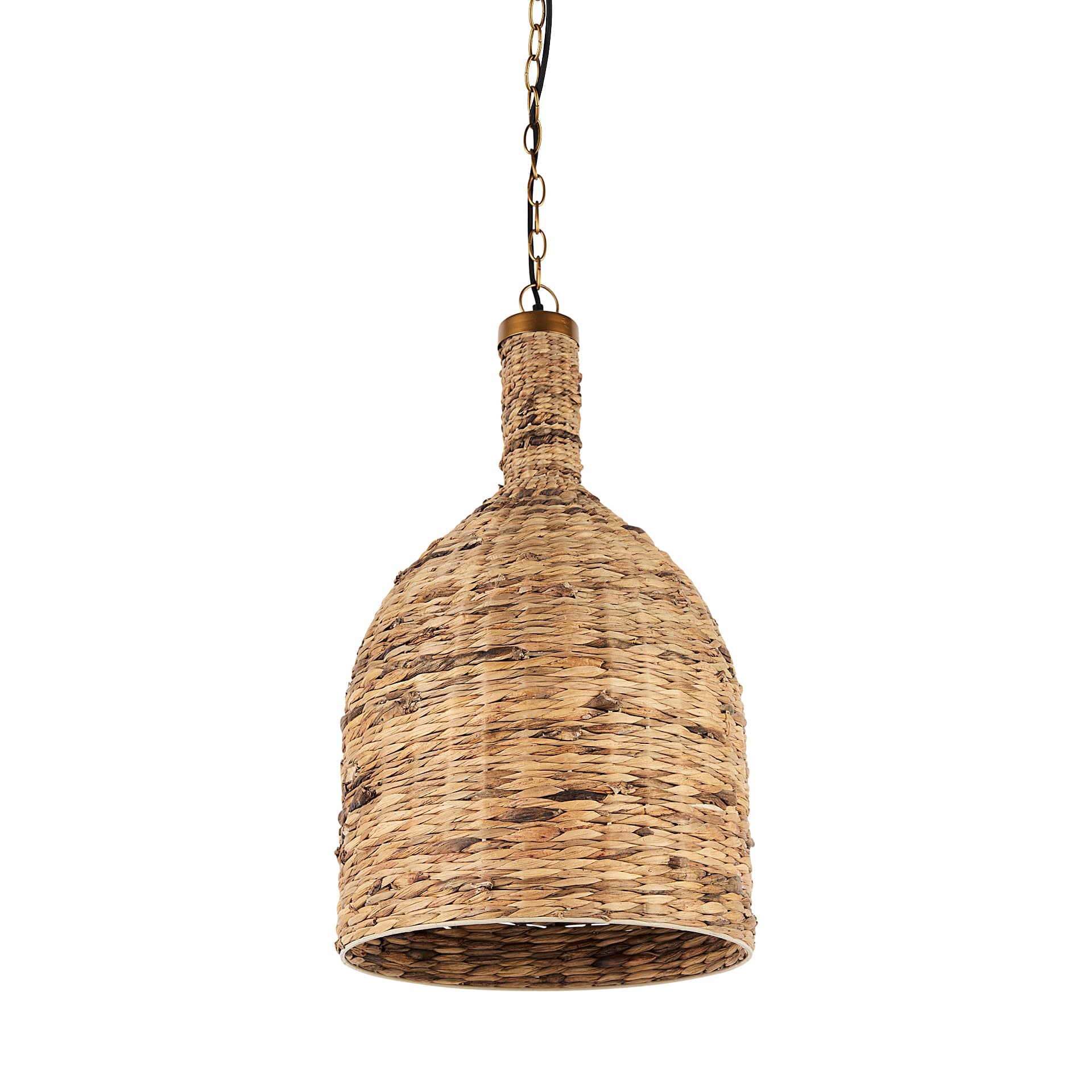 Campanile 16.0L x 16.0W x 27.0H Brown Whicker Pendant Light — product photograph