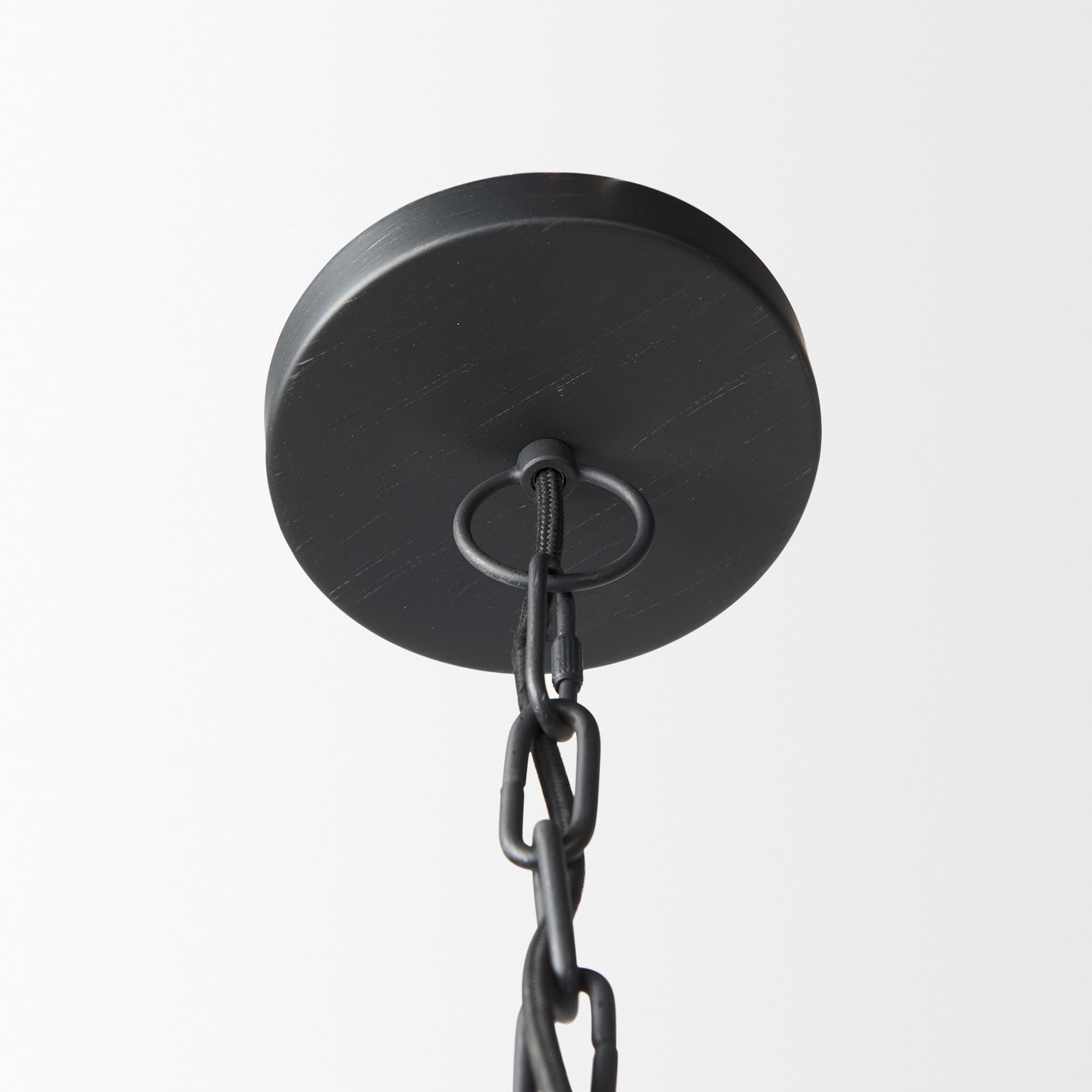Karina 36" Round Matte Black Hammered Metal Dome Pendant Light — product photograph