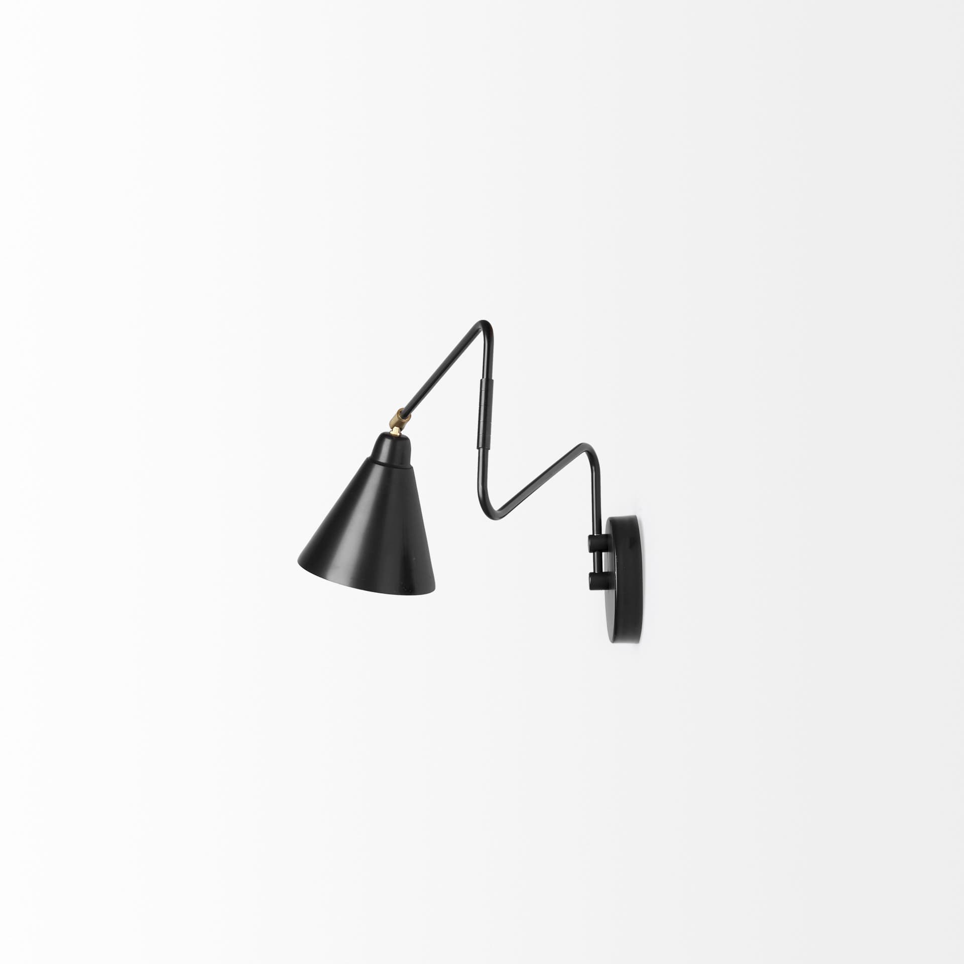 Cobalt 6L x 32W Black Metal Cone Shaped Swivel Wall Sconce — product photograph