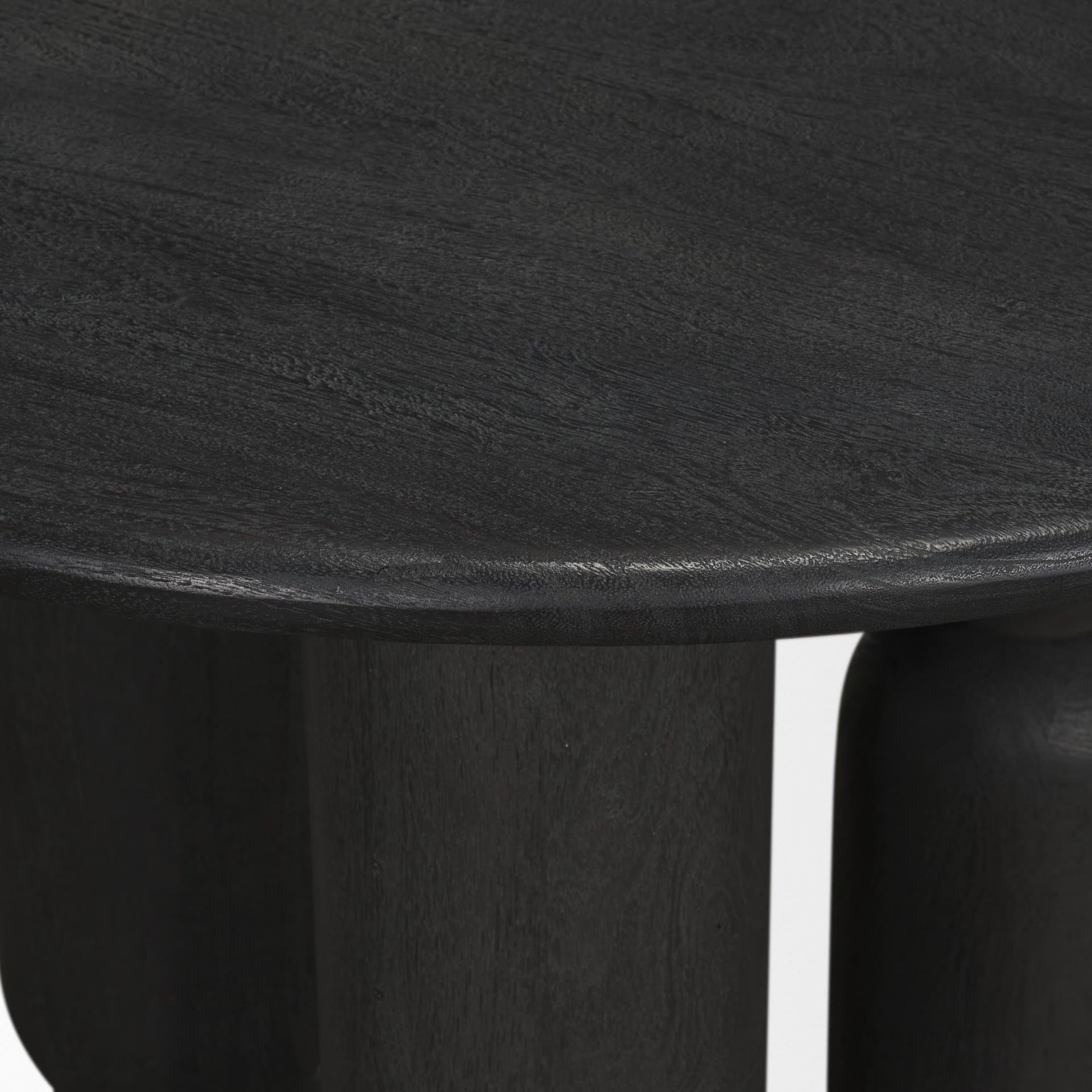 Sonel Matte Black Wood Pedestal Foyer Table — product photograph