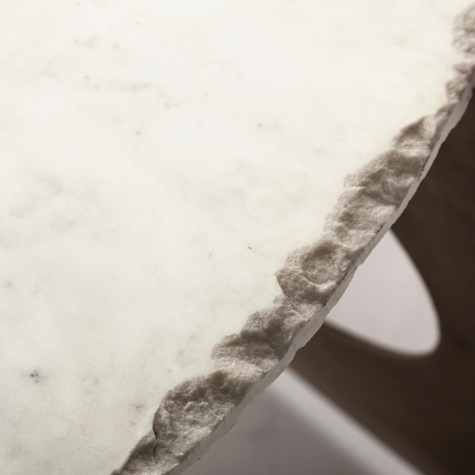 Reinhold 49" Round White Marble Top Gold Metal Base Coffee Table — product photograph