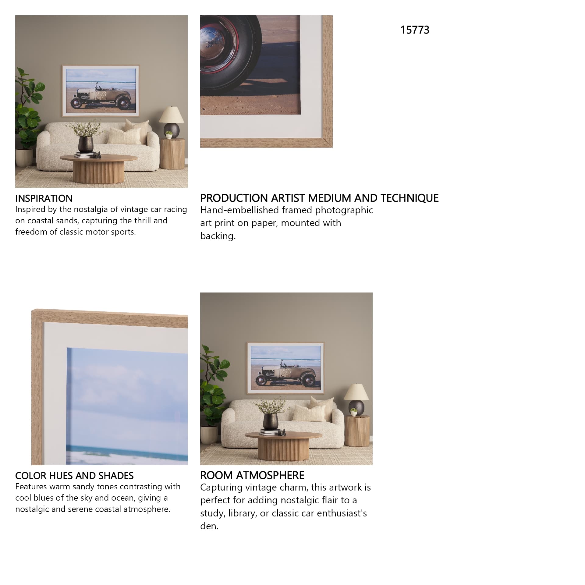 Retro Racing - Automobile by Ben Wood a Framed Photo Art Print Matted under Glass — in a styled room