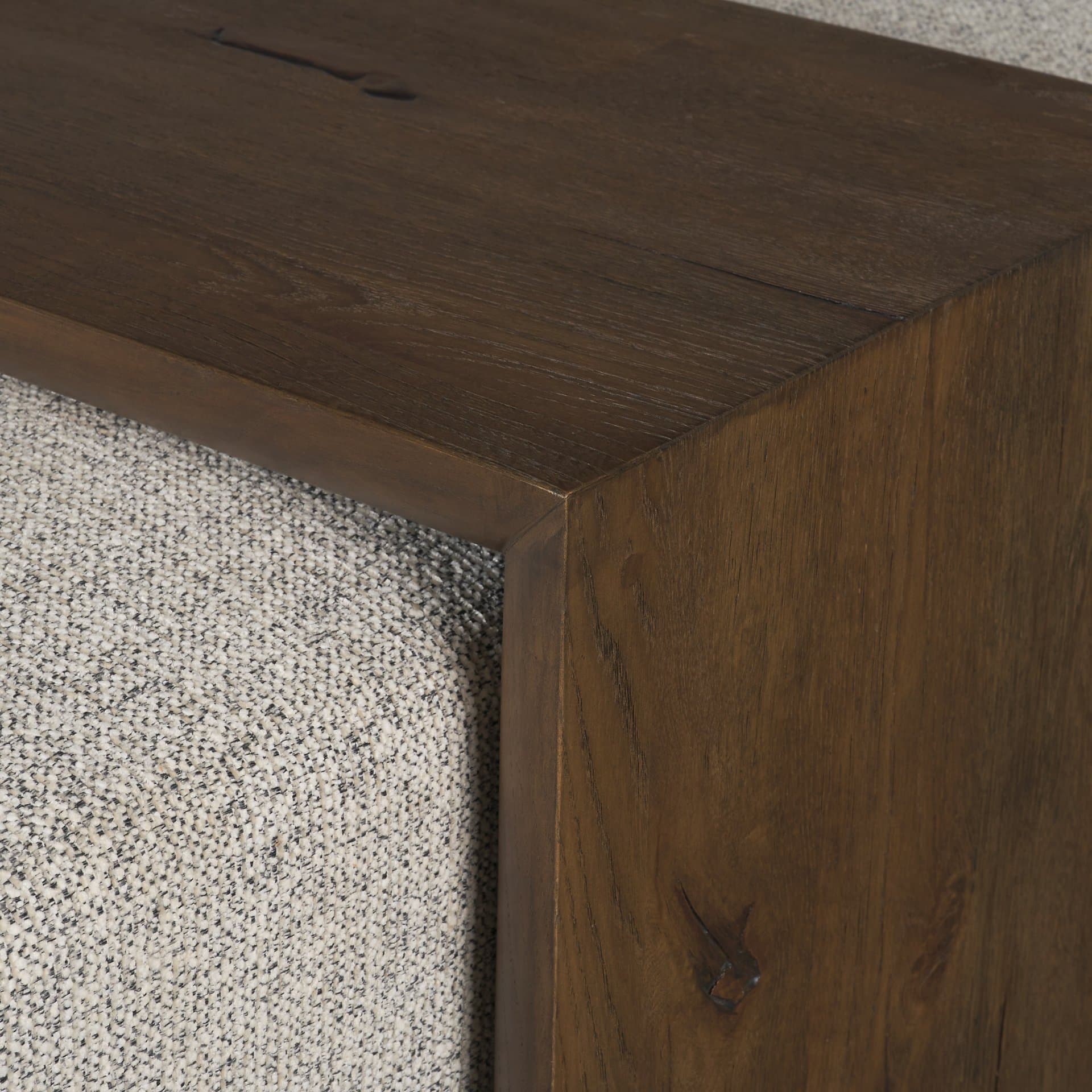Trayden Gray Fabric w/ Brown Slider Top Coffee Table 55.0X 37.0X 46.0 (cm) — product photograph