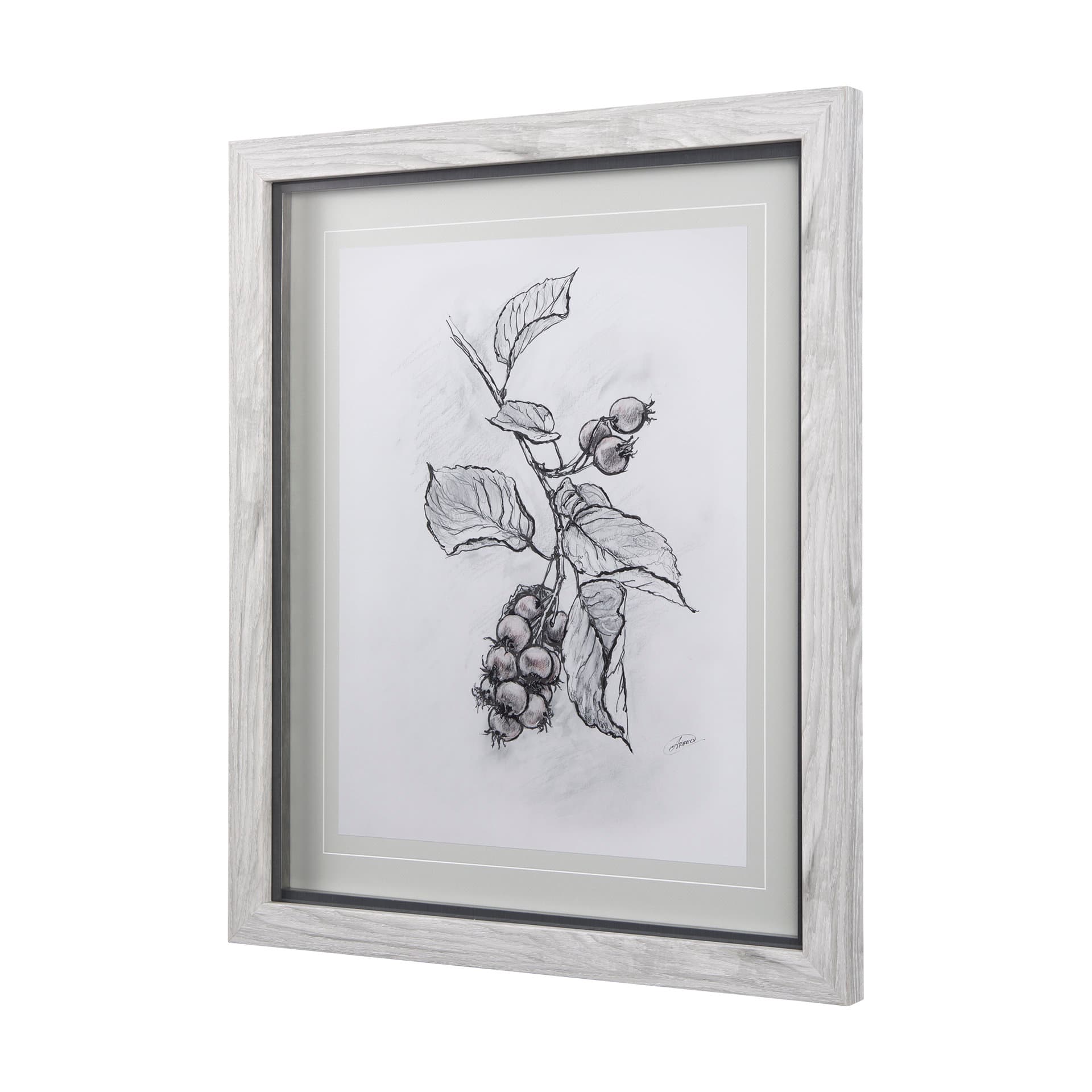 Saskatoonberry by Mercana Studio Hand Embellished Framed Art Print Matted under Glass — product photograph
